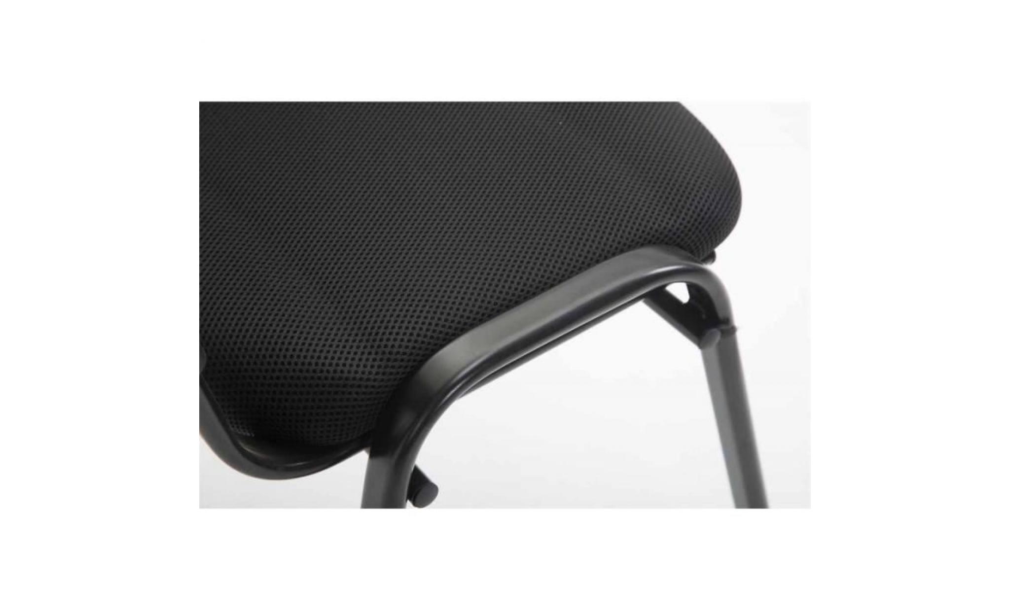 chaise visiteur assise rembourrée revêtement à maille empilable noir et orange bur10265 pas cher