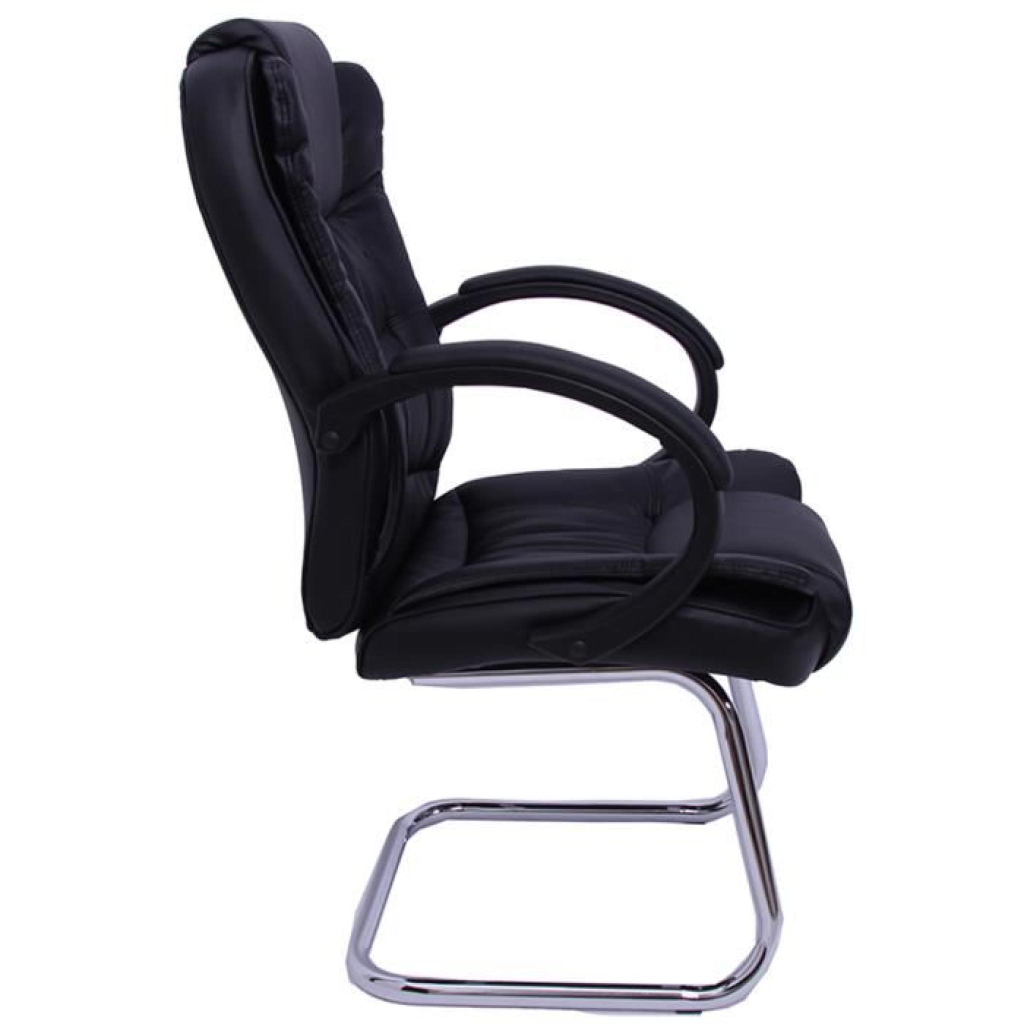 Chaise visiteur cantilever en cuir, Dim: H106 x L65 x P65 cm pas cher