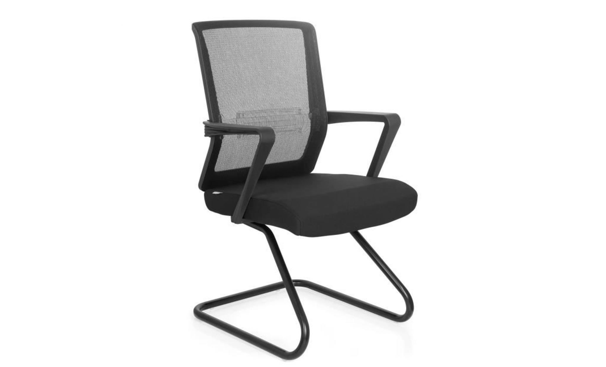 chaise visiteur / chaise de conférence / chaise carlton pro v tissu noir / rouge hjh office