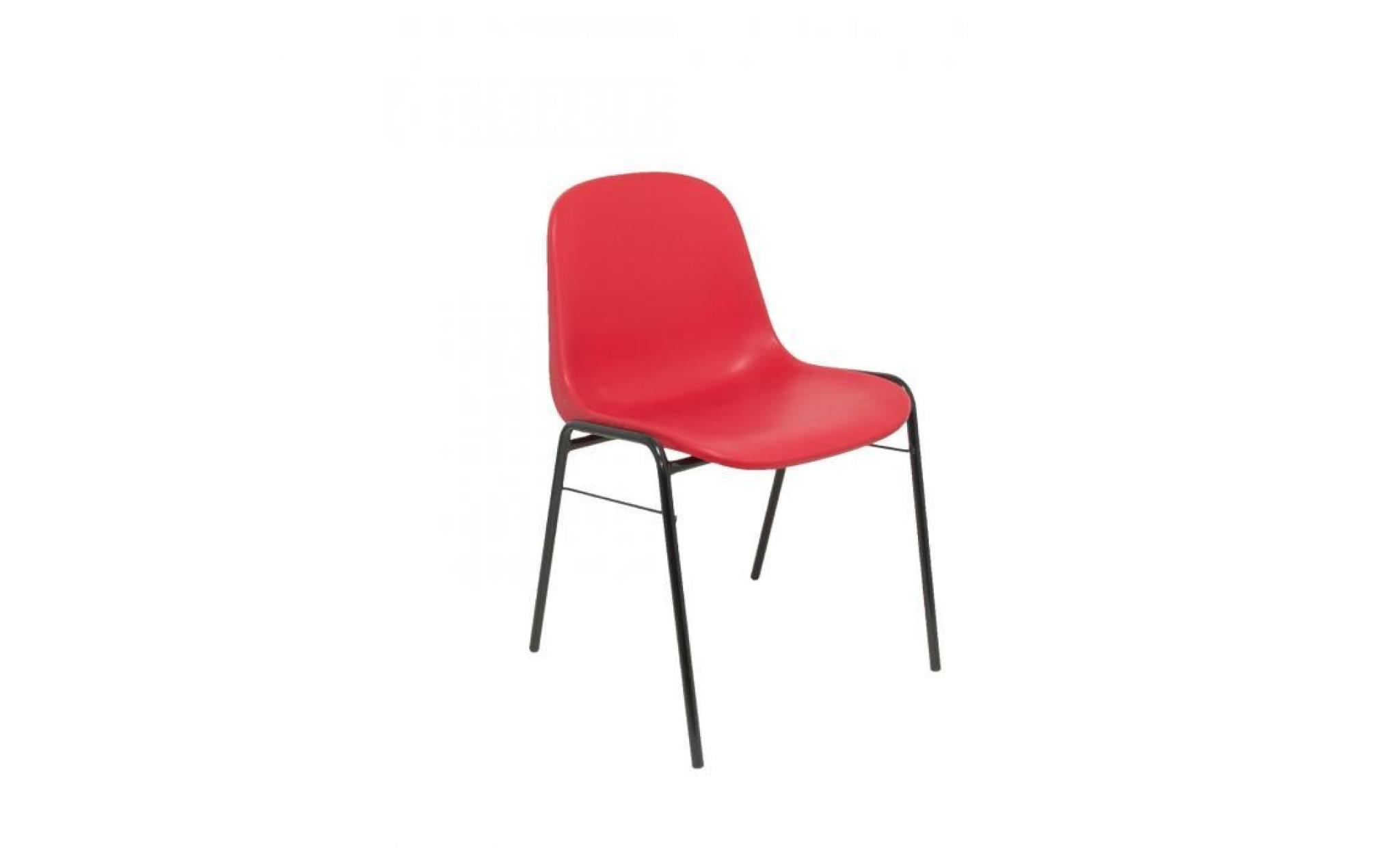 chaise visiteur ergonomique, empilable et siège encadré de noir et rouge piqueras y crespo pvc support modèle alborea