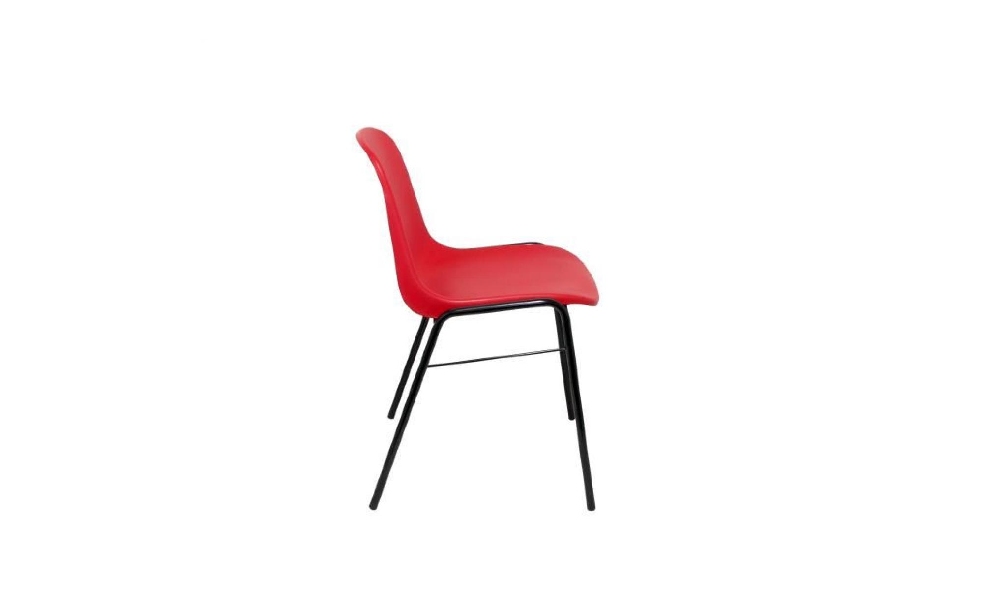 chaise visiteur ergonomique, empilable et siège encadré de noir et rouge piqueras y crespo pvc support modèle alborea pas cher
