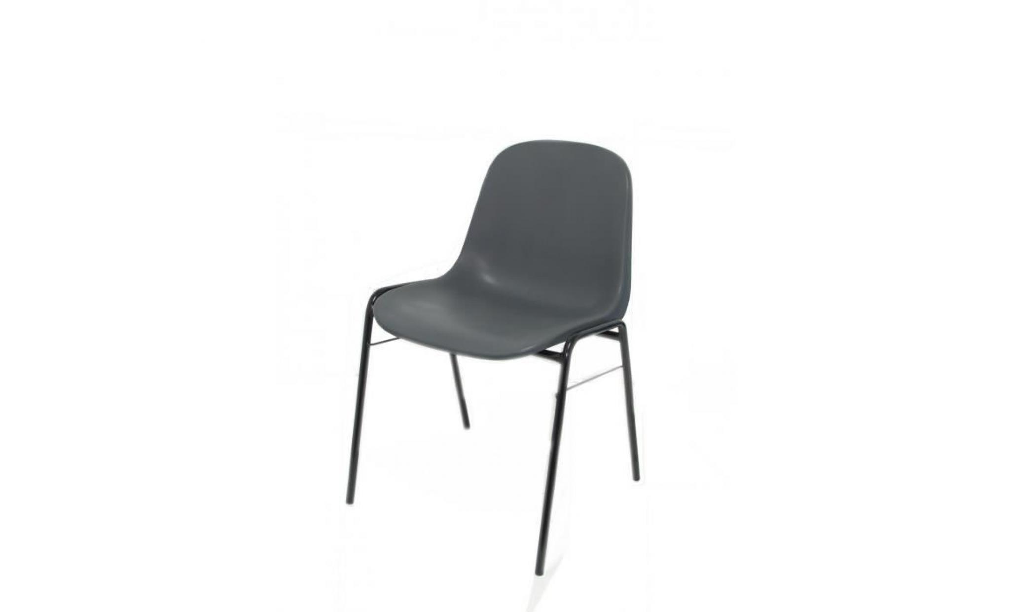 chaise visiteur ergonomique, empilable et siège noir encadré et piqueras y crespo bleu pvc support modèle alborea