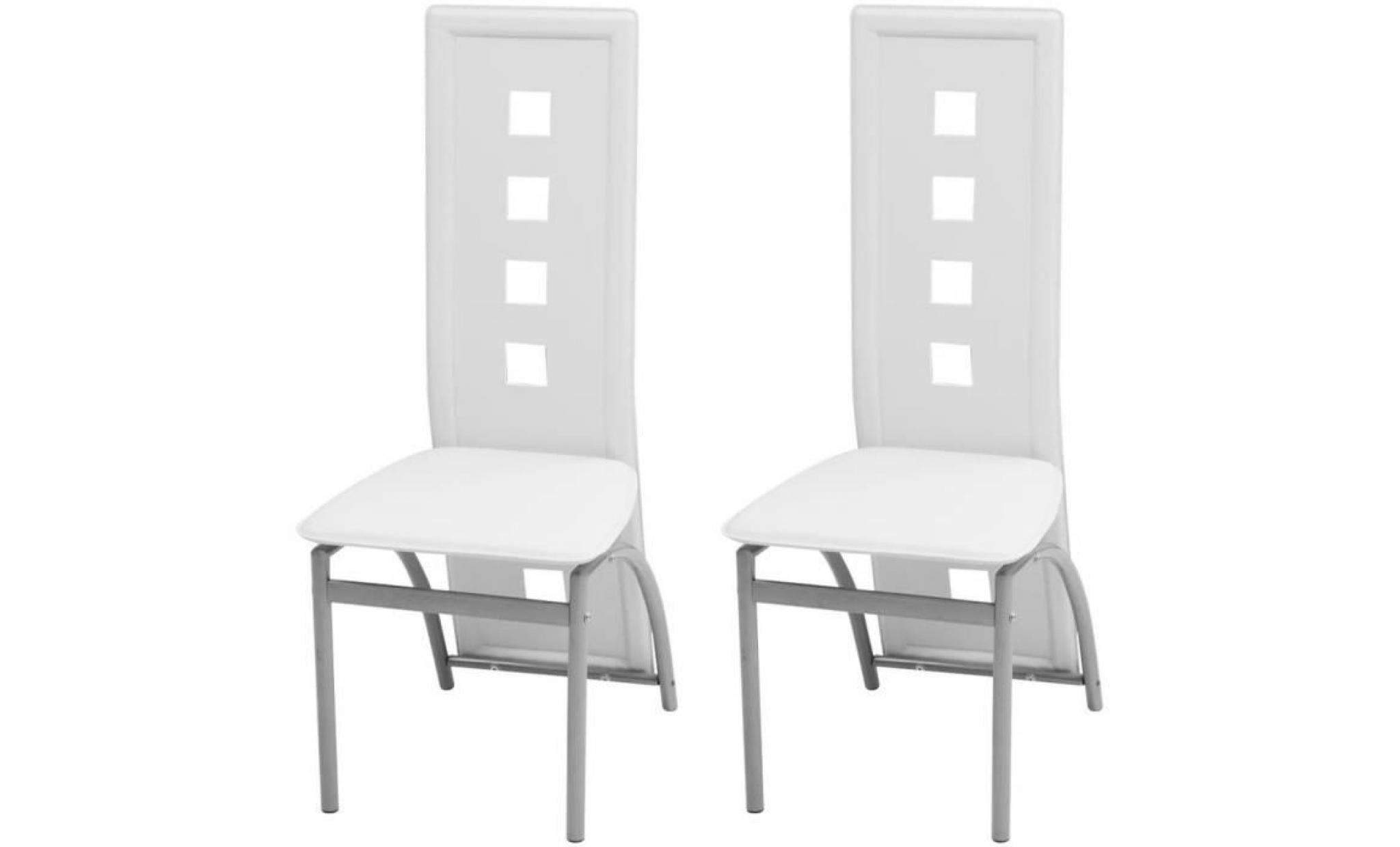 chaises de salle à manger 2 pcs cuir artificiel blanc