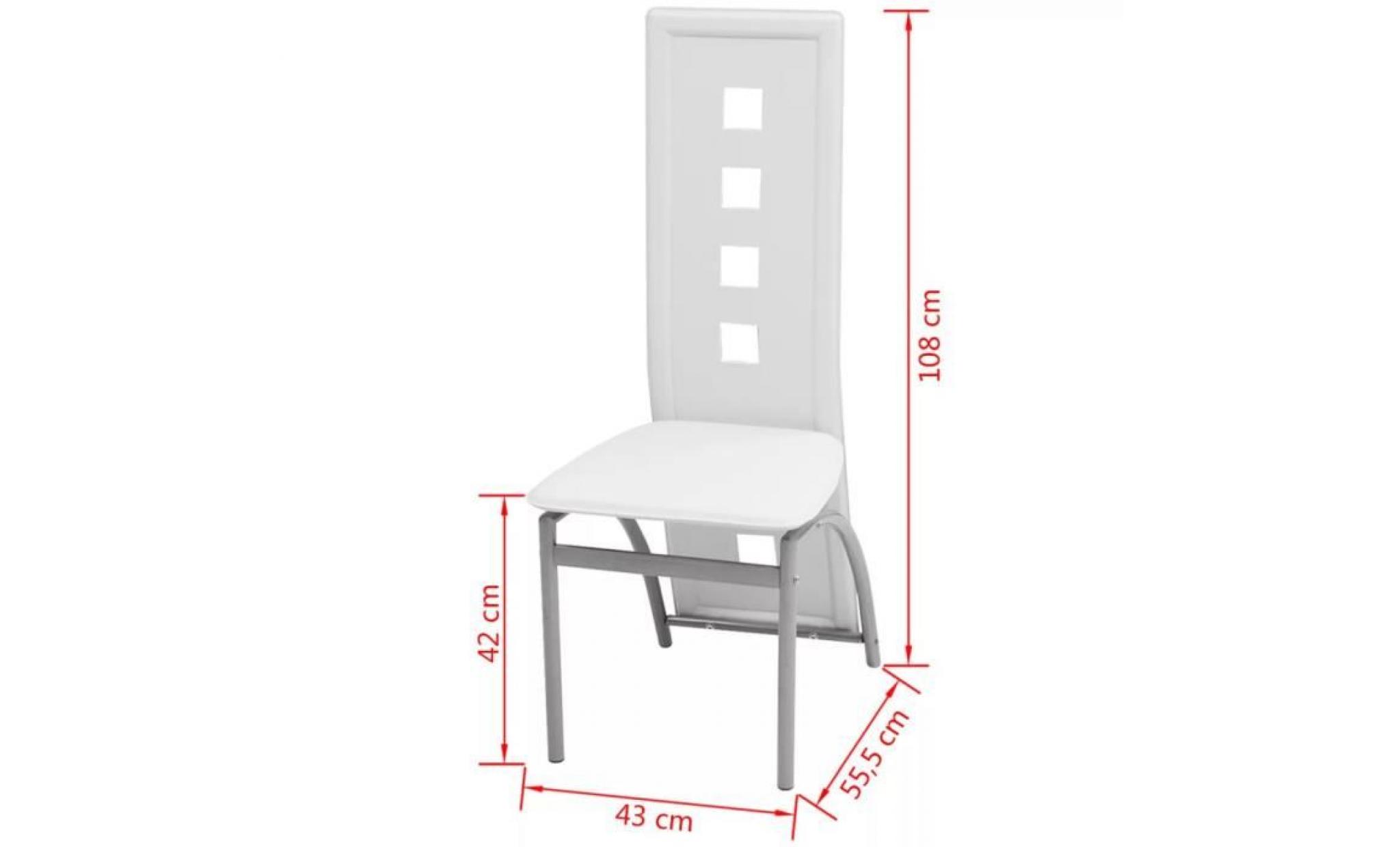 chaises de salle à manger 2 pcs cuir artificiel blanc pas cher