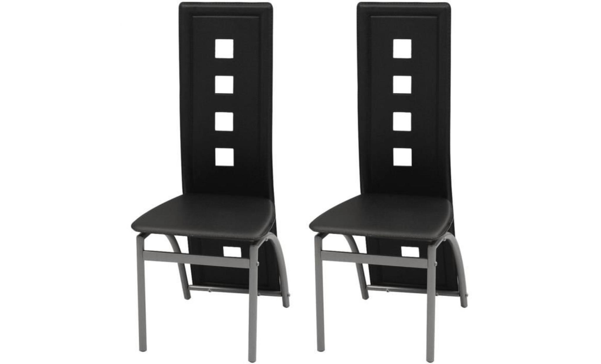 chaises de salle à manger 2 pcs cuir artificiel noir