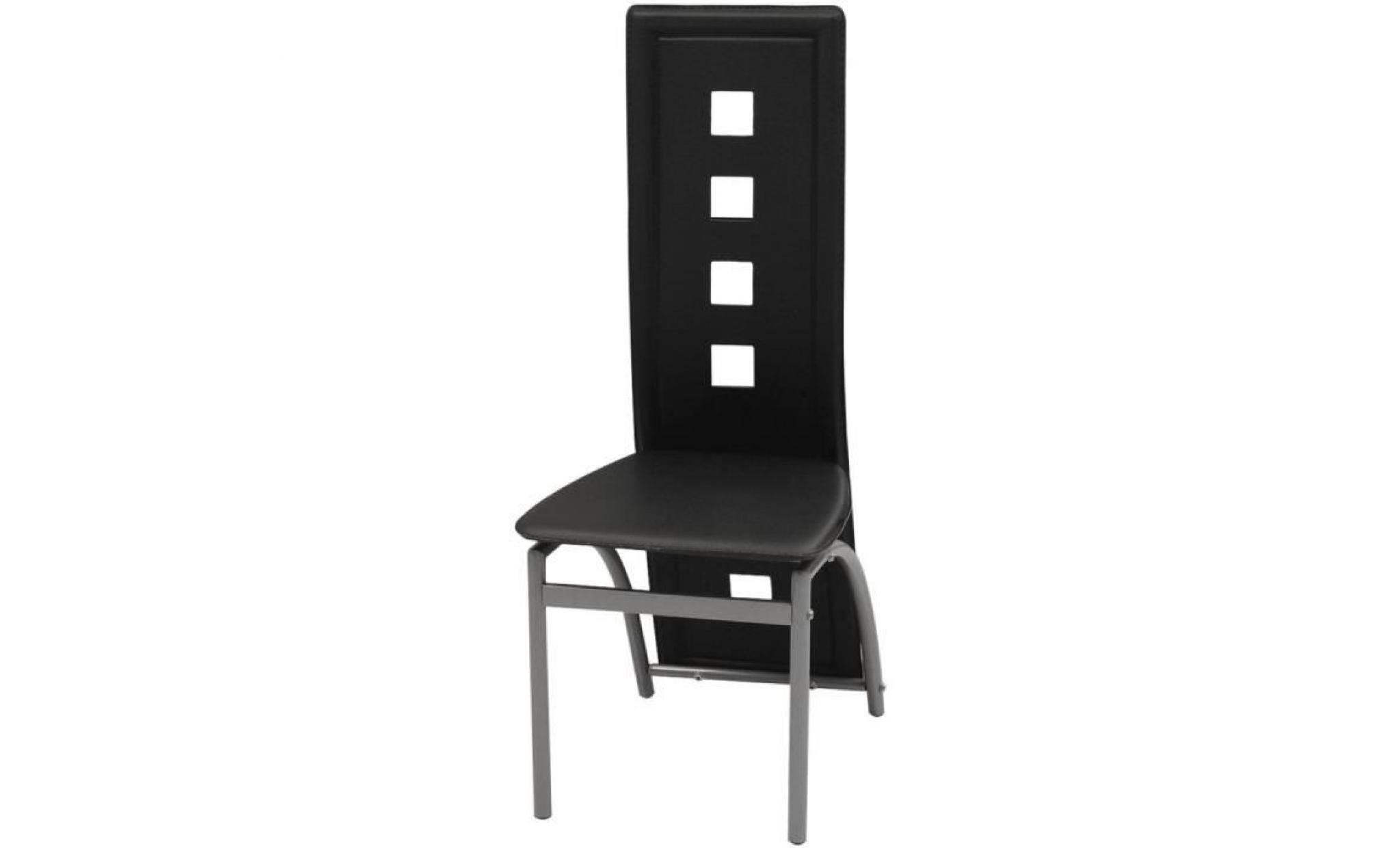 chaises de salle à manger 2 pcs cuir artificiel noir pas cher