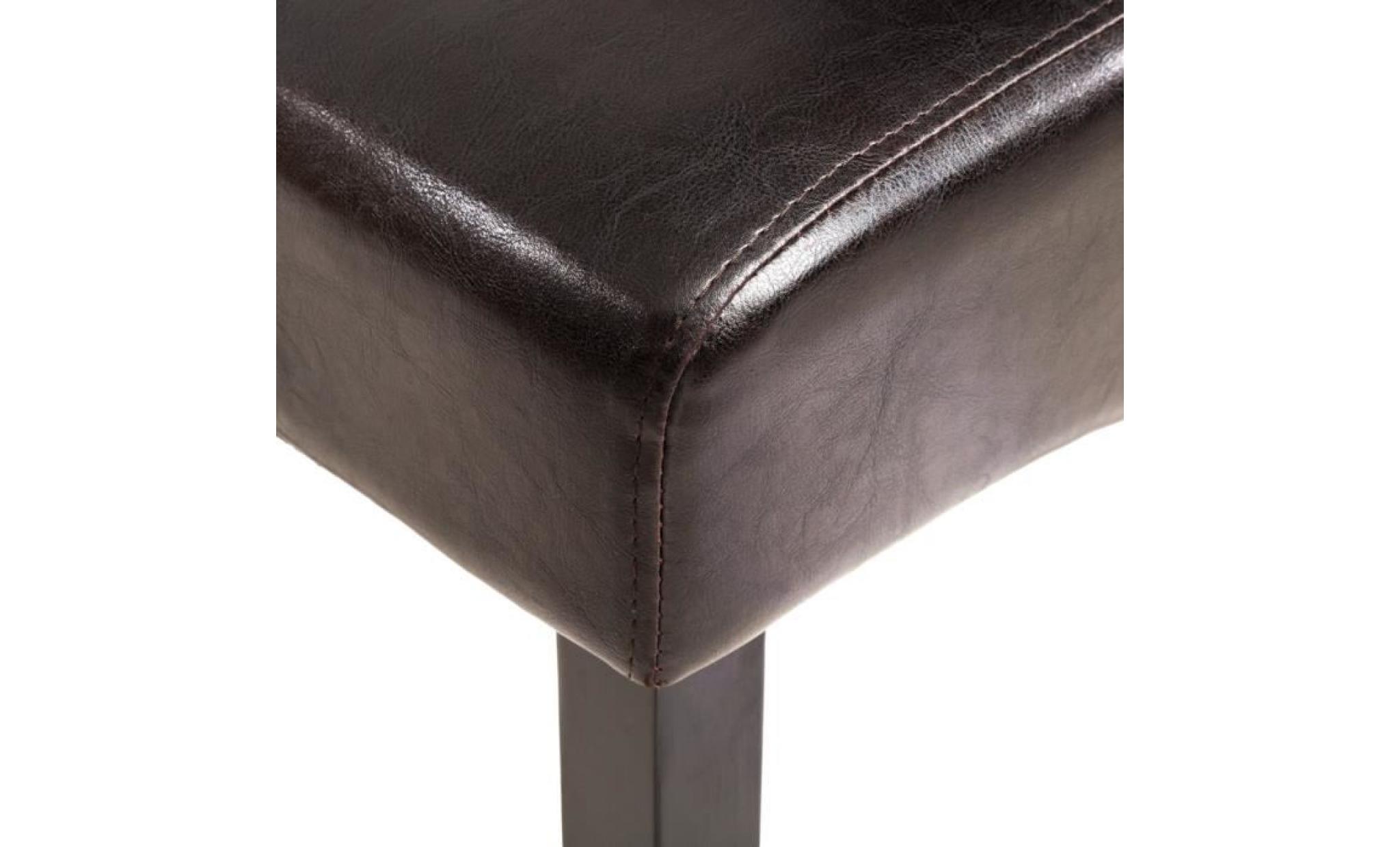 tectake chaise de salle à manger rembourrée design 106 cm structure en bois marron pas cher