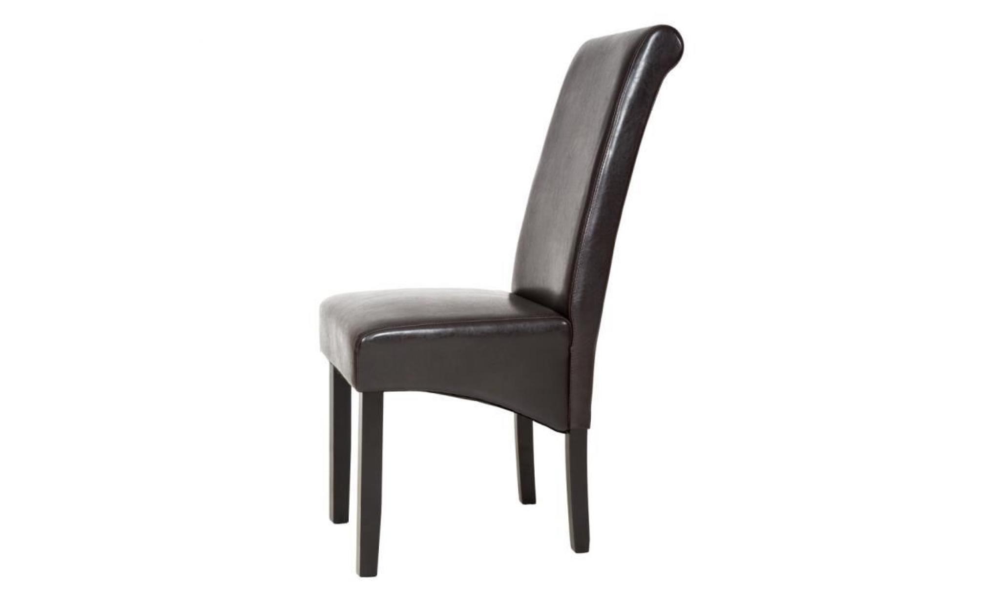 tectake 2 chaises de salle à manger design romantique structure en bois 106 cm noir pas cher