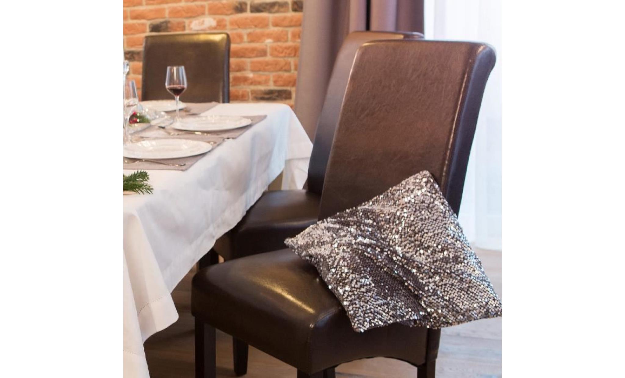 tectake 2 chaises de salle à manger design romantique structure en bois 106 cm noir pas cher