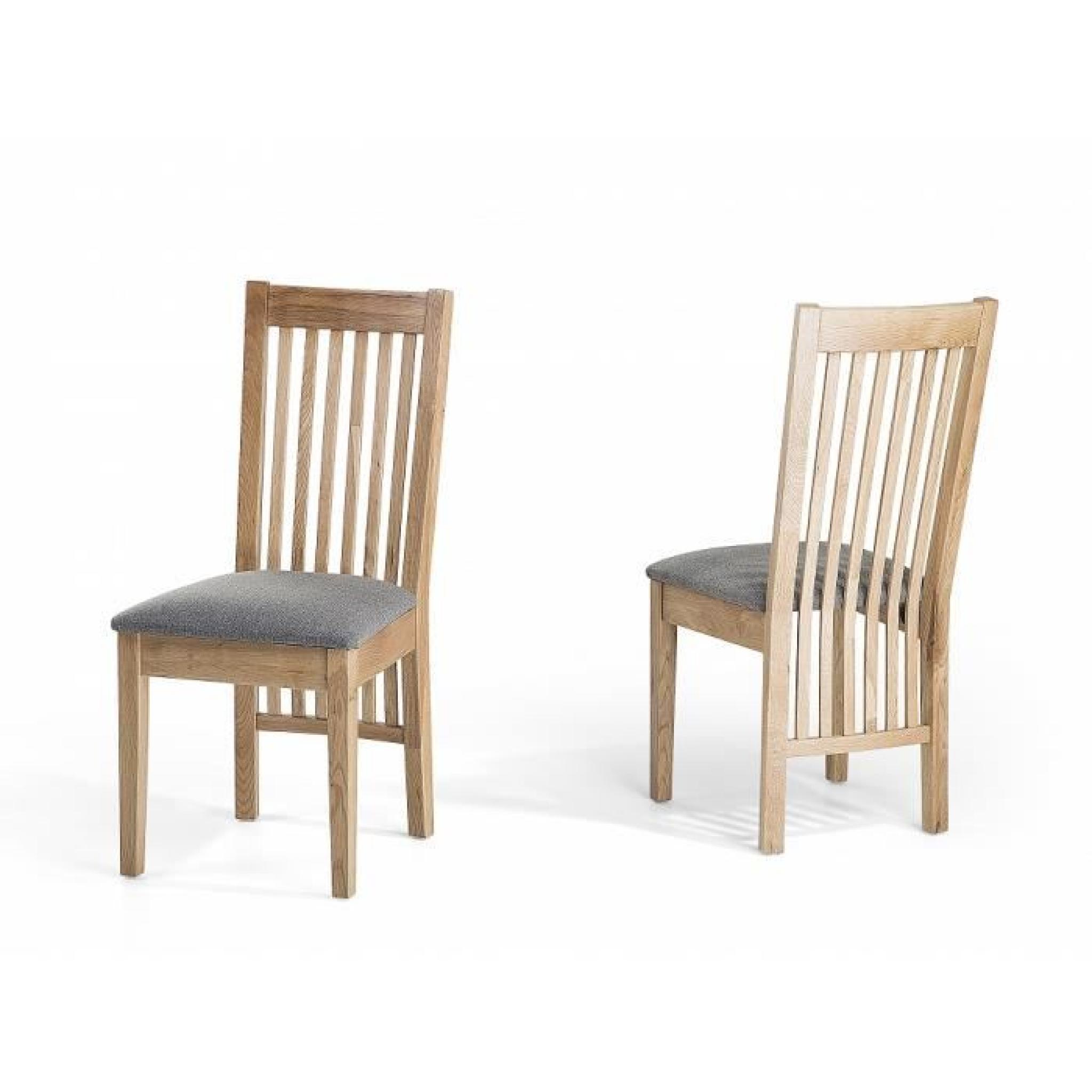 Chaises de salle à manger - lot de 2 chaises en bois et tissu gris - Jersey