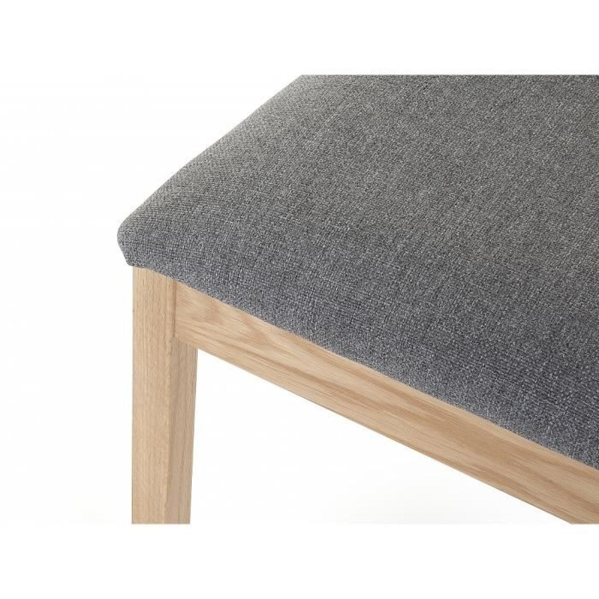 Chaises de salle à manger - lot de 2 chaises en bois et tissu gris - Jersey pas cher