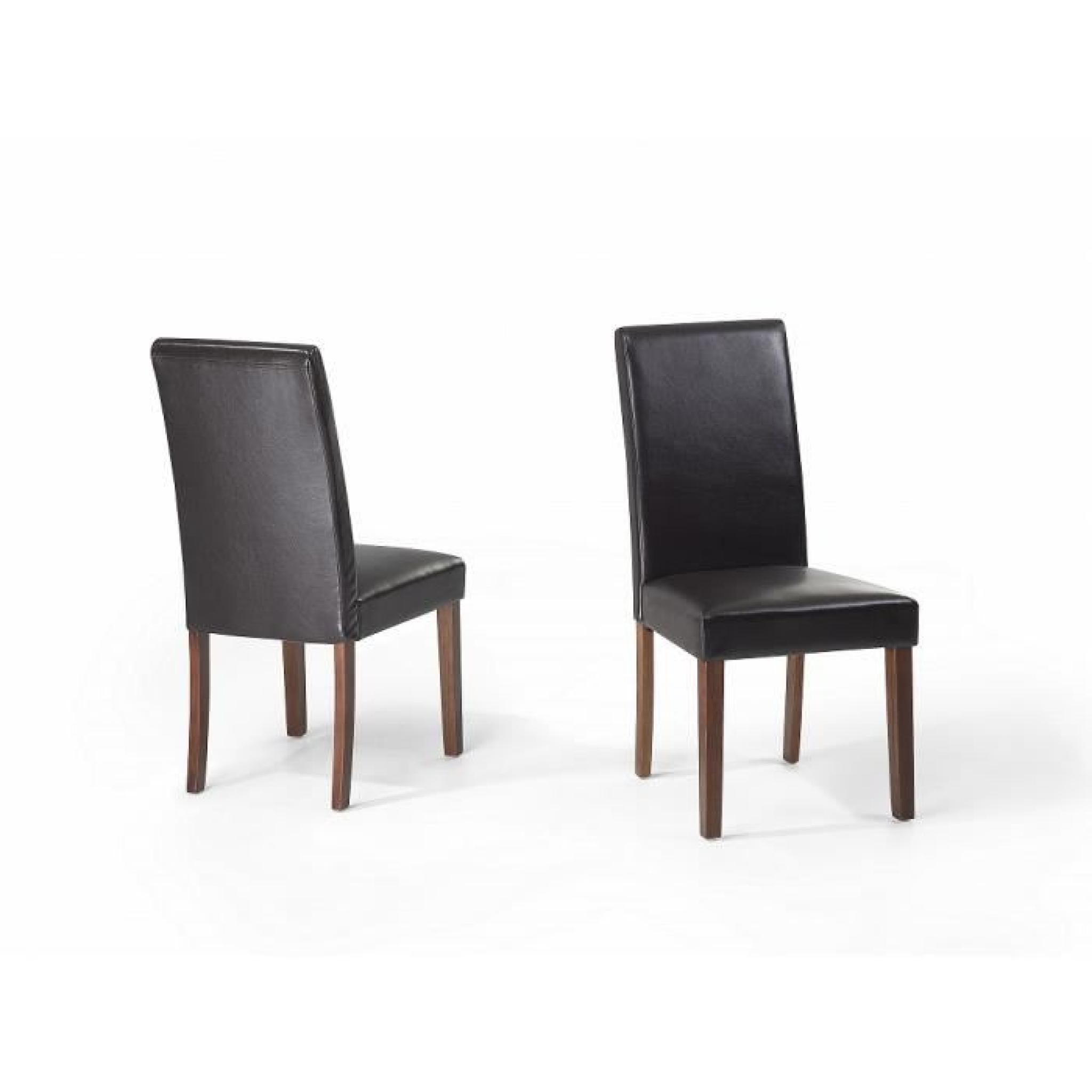 Chaises de salle à manger - lot de 2 chaises en cuir - brun - Broadway