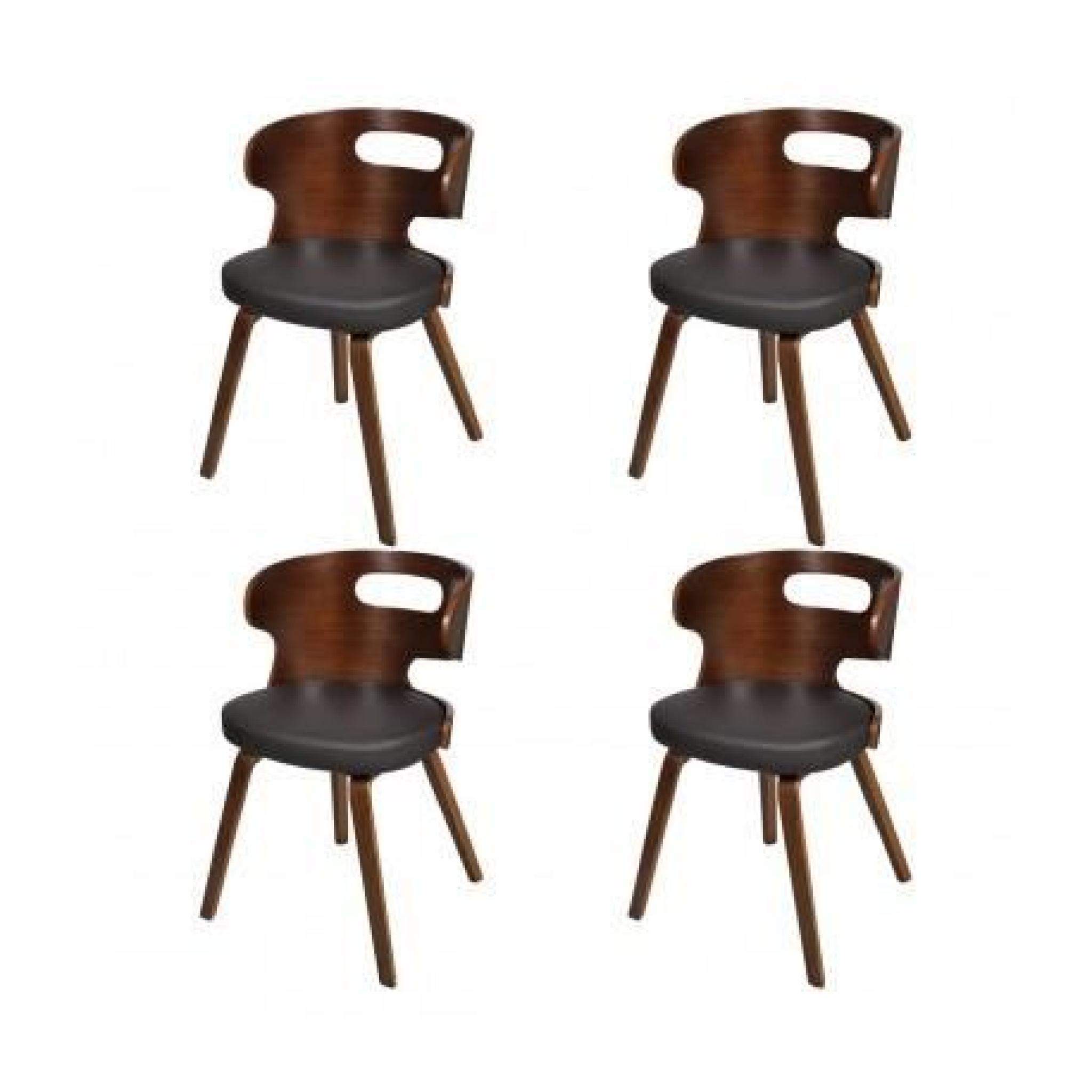 Chaises design de Salon/ salle à manger Marron (x4) Maja+