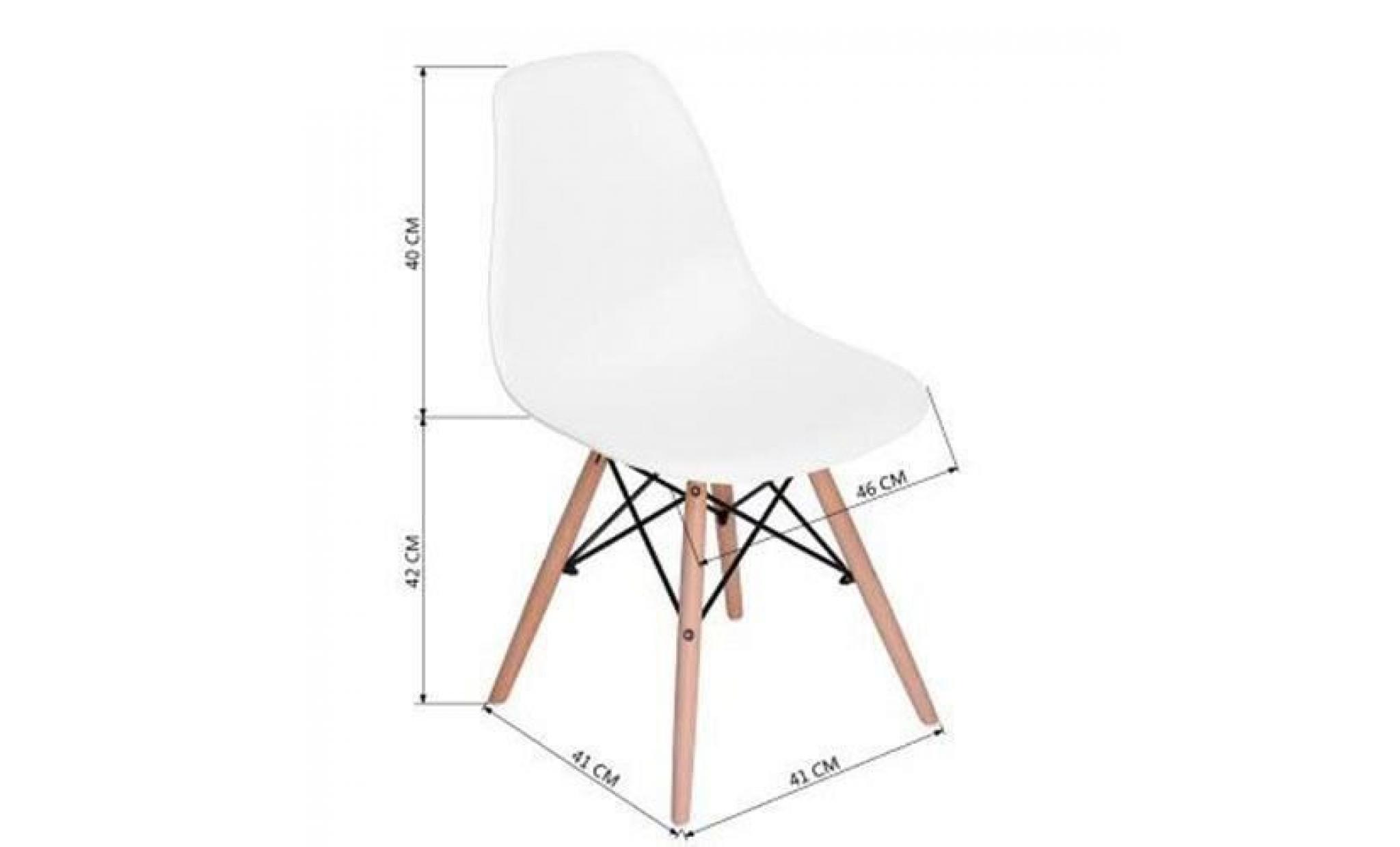 dora lot de 4 chaises scandinave design tendance rétro bois chaise de salle à manger   blanches pas cher