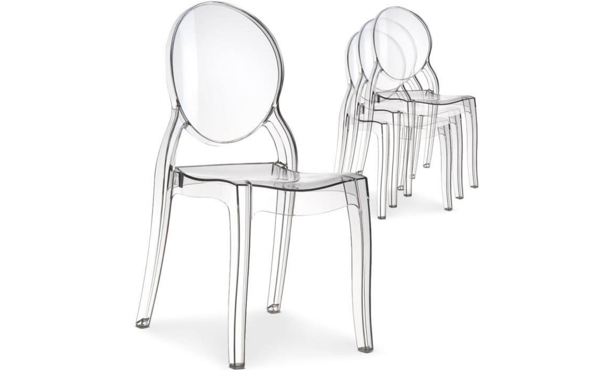 Lot de 4 chaises Diva Plexi Transparent