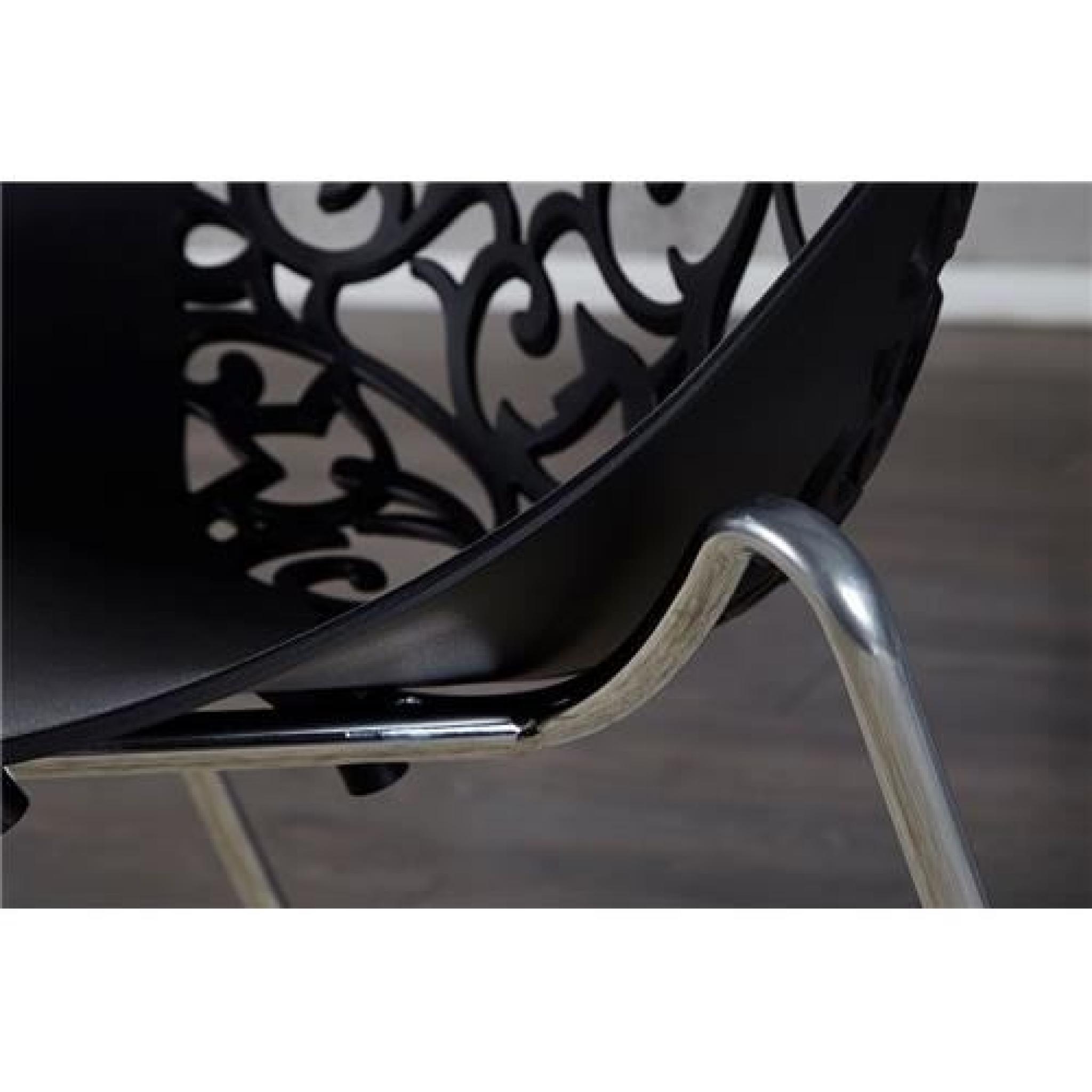 Chaises design flori-noir-Par 2 pas cher