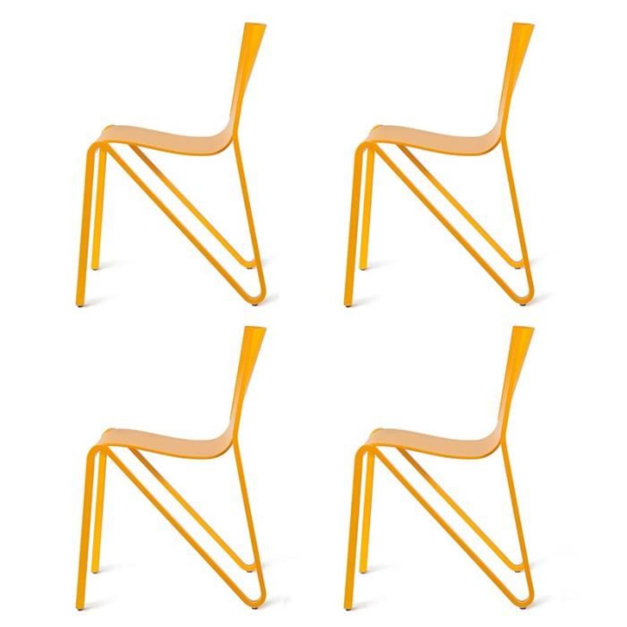 Chaises design Harald jaune ATYLIA (X4) Couleur Jaune
