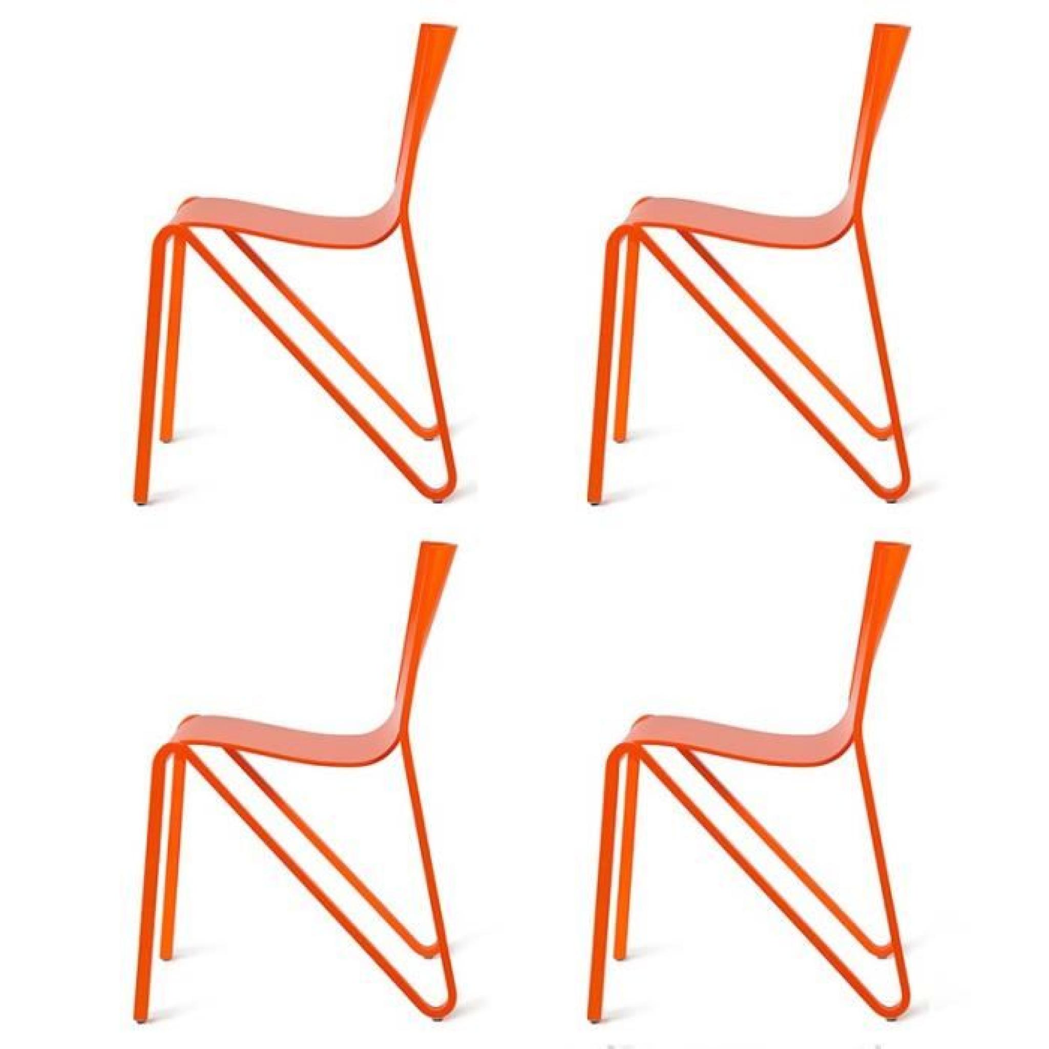 Chaises design Harald orange ATYLIA (X4) Couleur Orange
