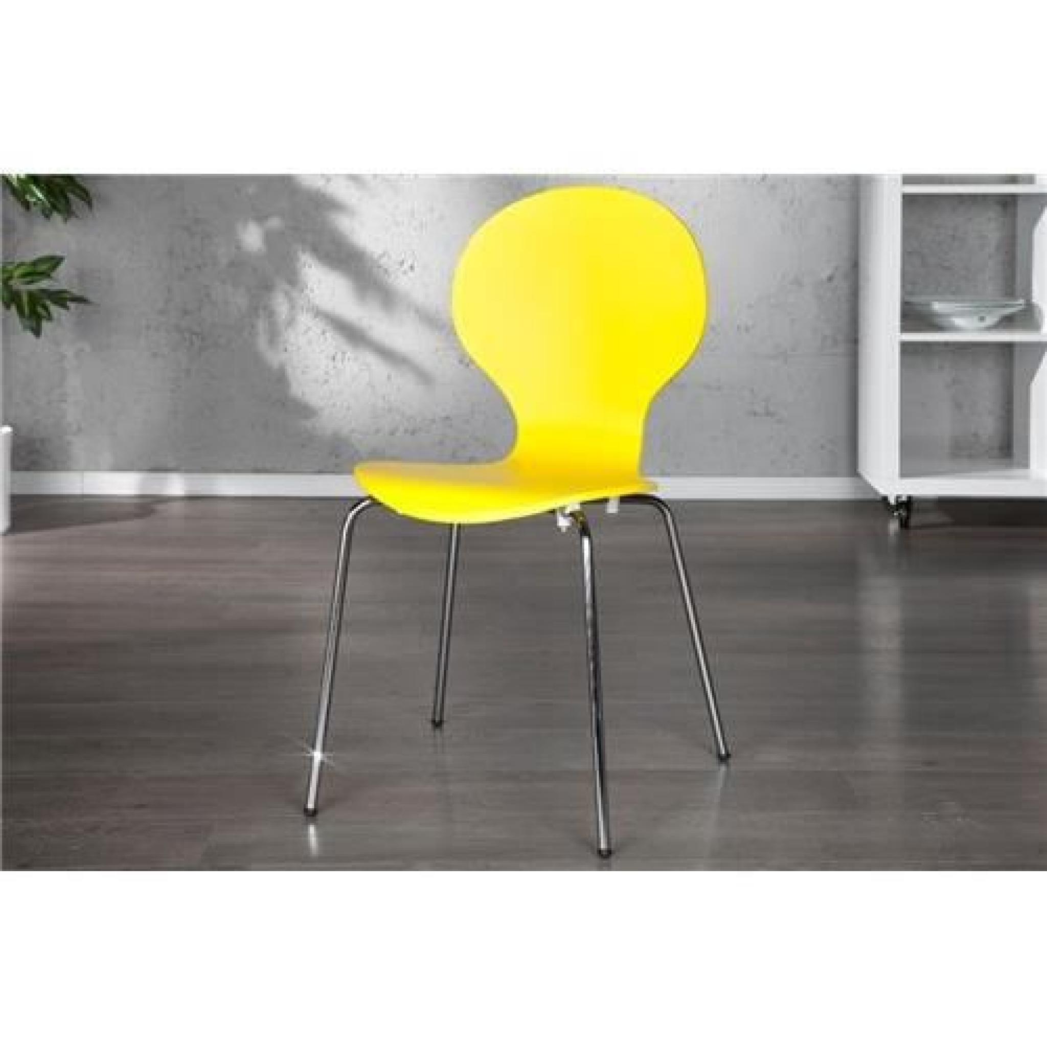 Chaises design horni-jaune-Par 2 pas cher