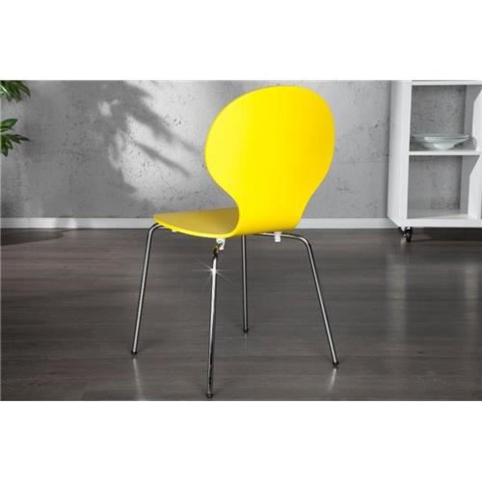Chaises design horni-jaune-Par 2 pas cher