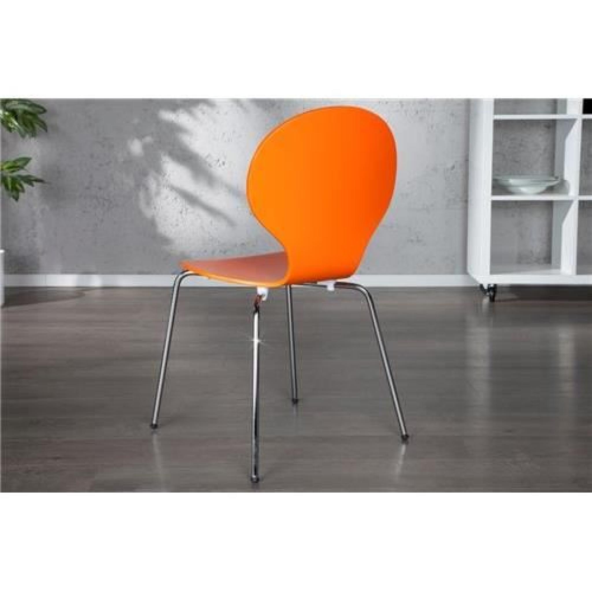Chaises design horni-orange-Par 2 pas cher