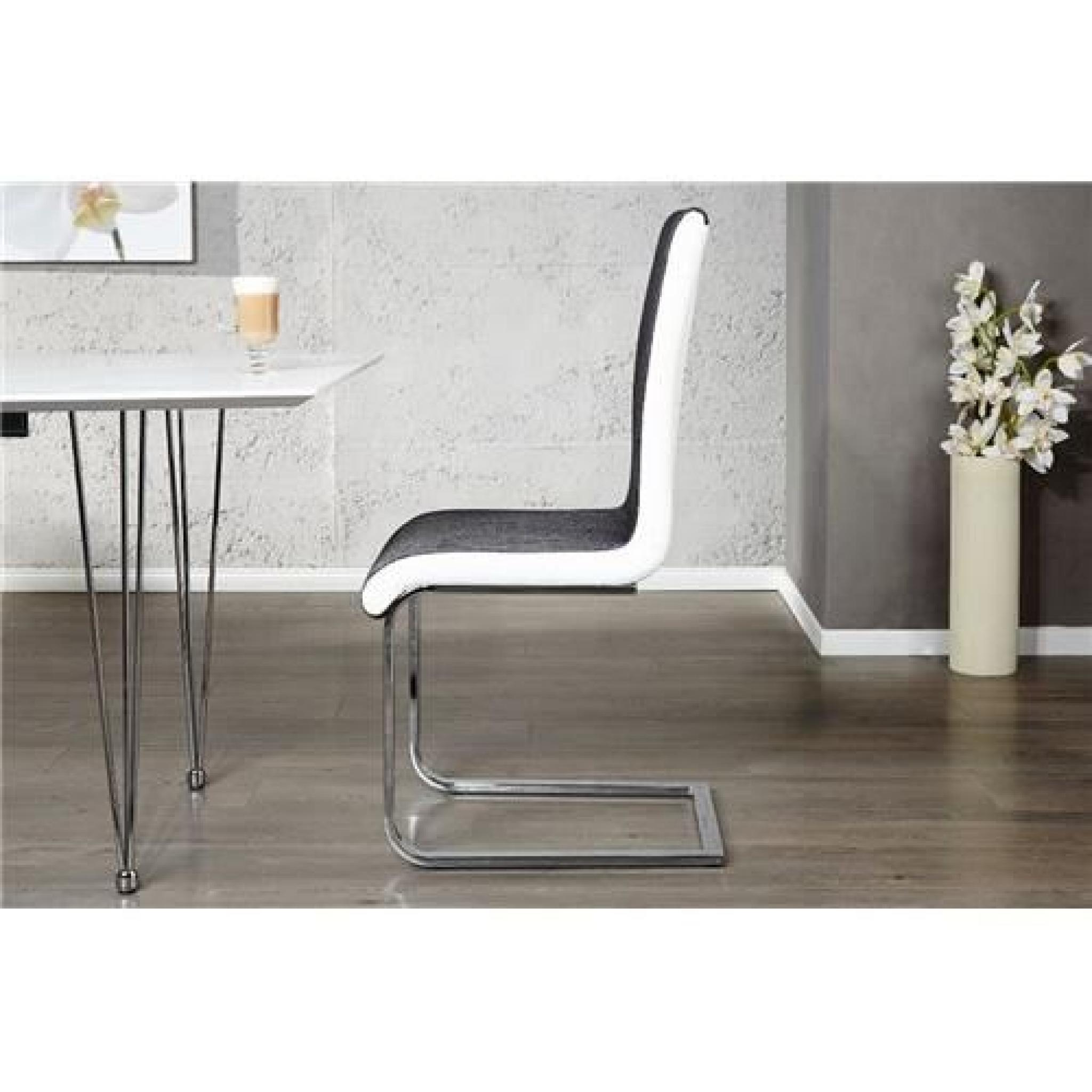 Chaises design metropoli-blanc & gris-Par 2 pas cher