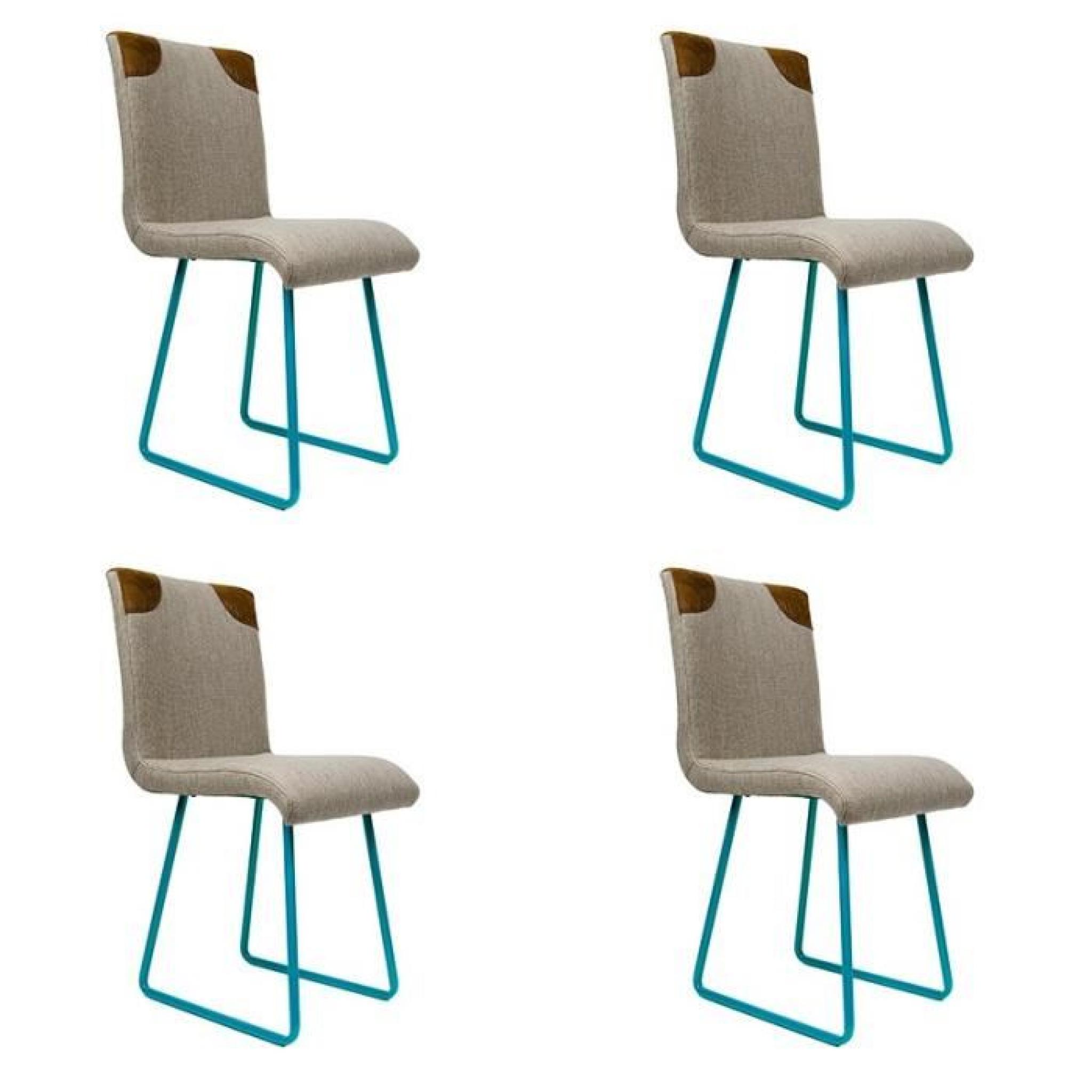 Chaises design Mods ATYLIA (X4) Couleur turquoise