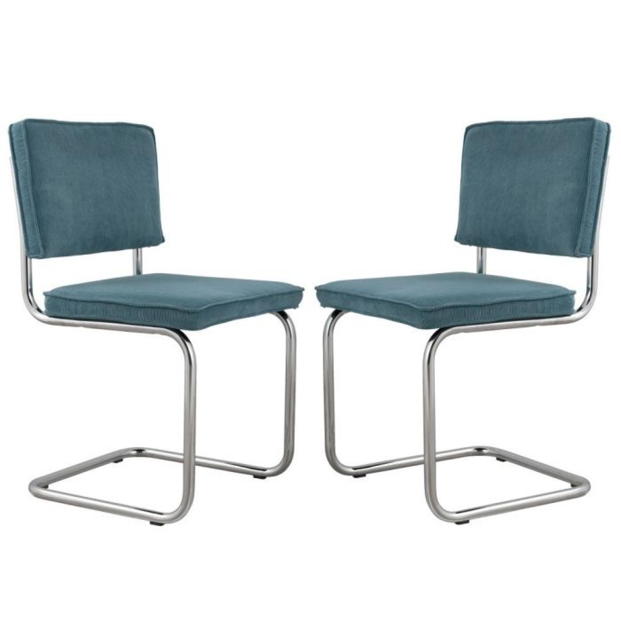 Chaise design ridge rib - bleue - Lot de deux -…