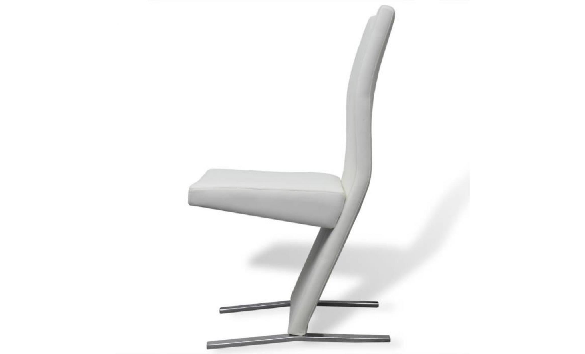 chaises siège 2 pcs en cuir artificiel blanc pas cher