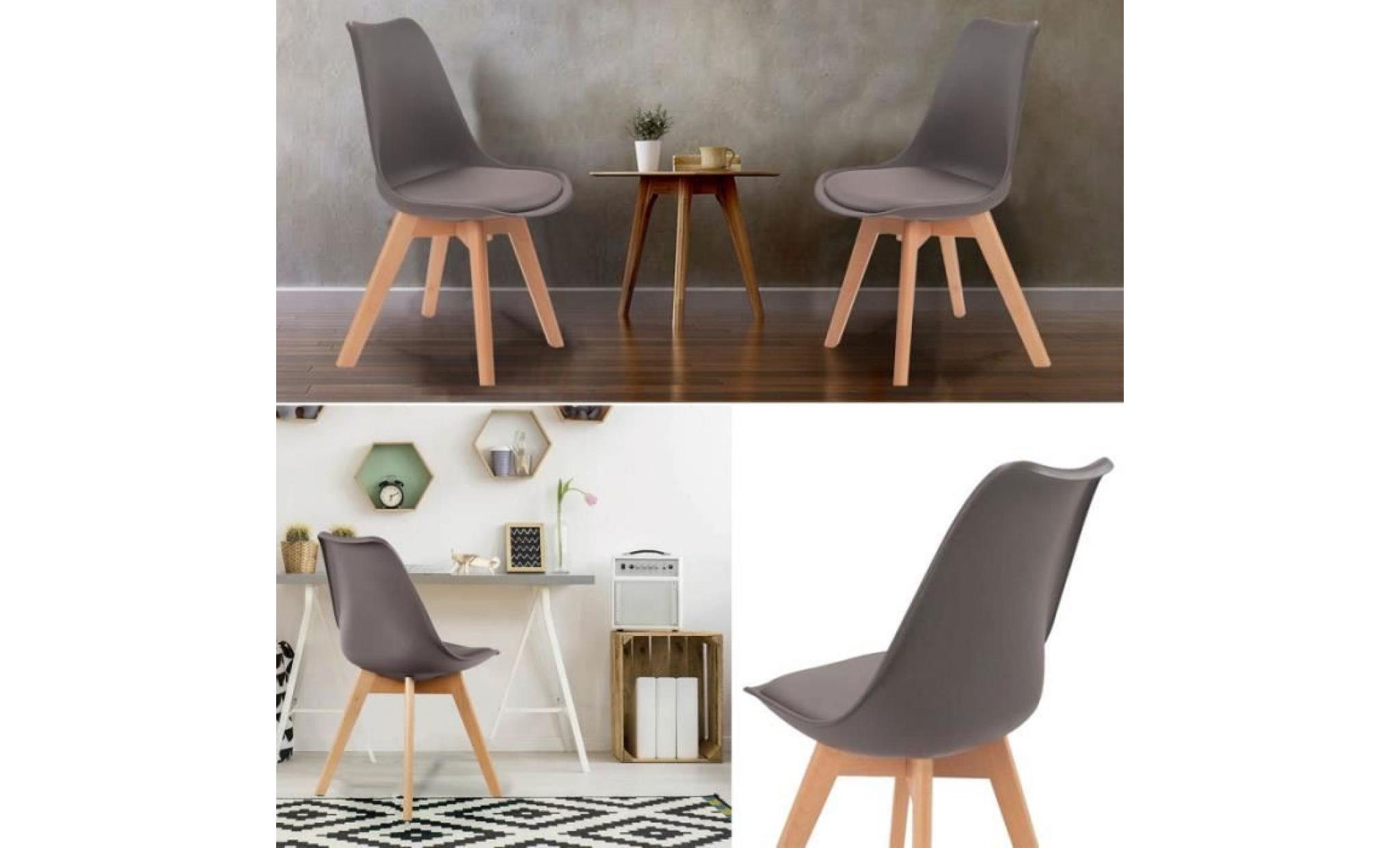 chaises x4 styles scandinave grises pour salle à manger pas cher