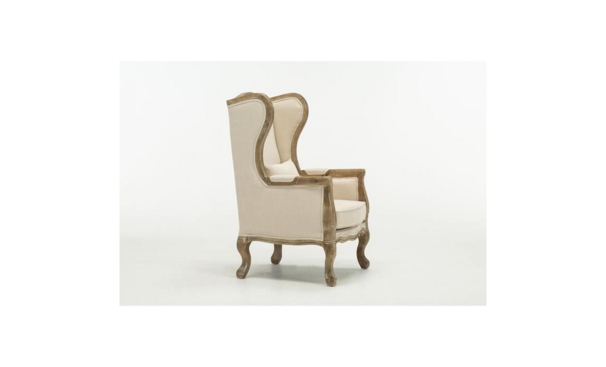 chambourcy fauteuil bergère   lin gris   l 67 x p 69 cm pas cher