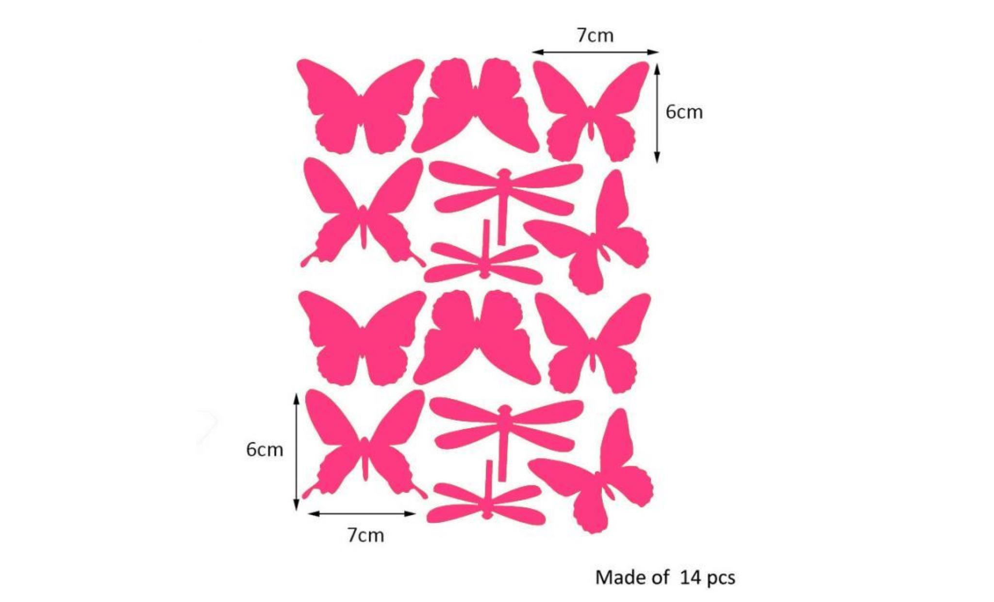 chambre à coucher bricolage salon chambre enfants créatifs simples autocollants muraux papillon volant multi taille   rouge