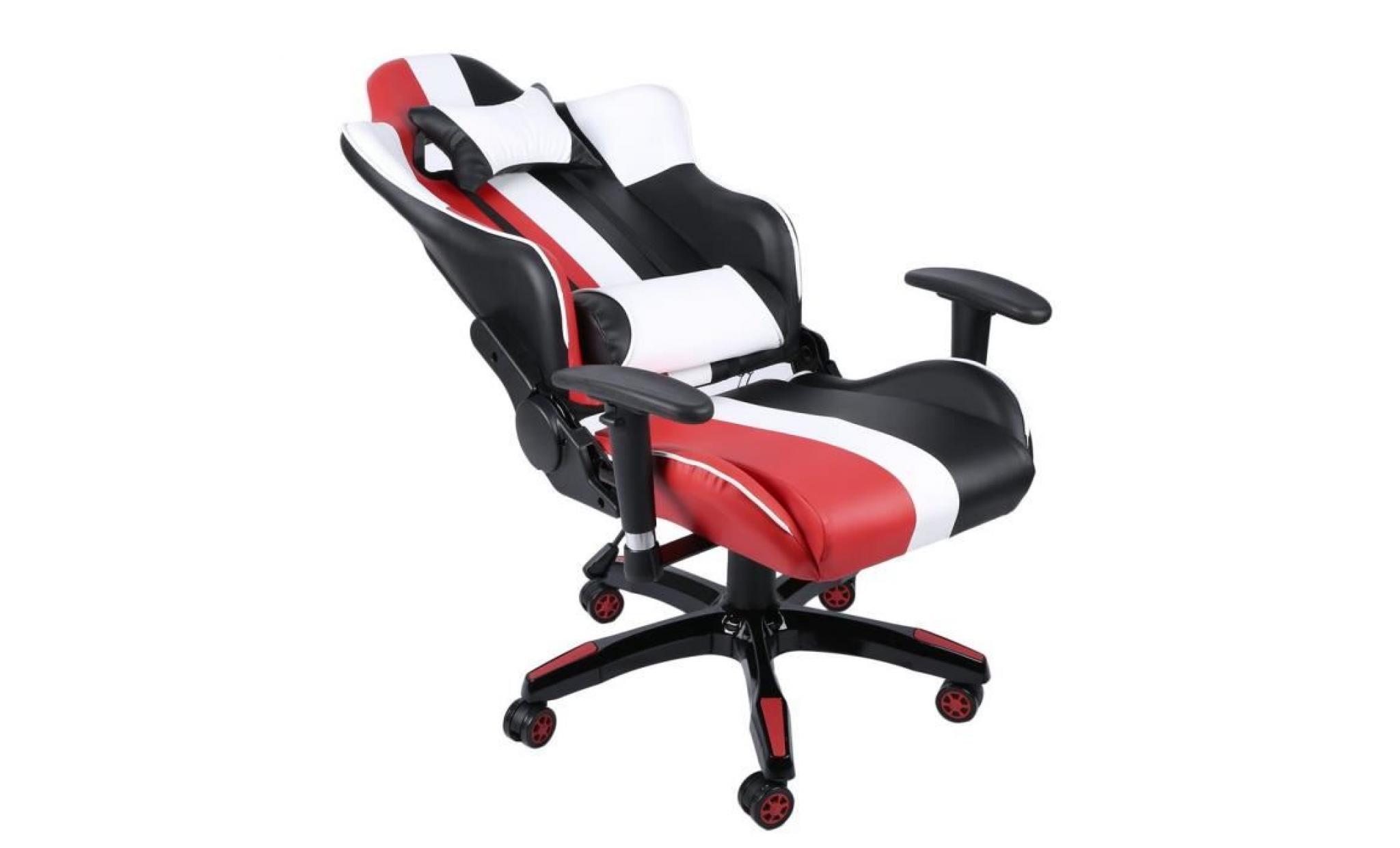 champion siège pc  fauteuil gamer mélange de couleurs chaise de jeu avec pivot d'appui tête à 150°