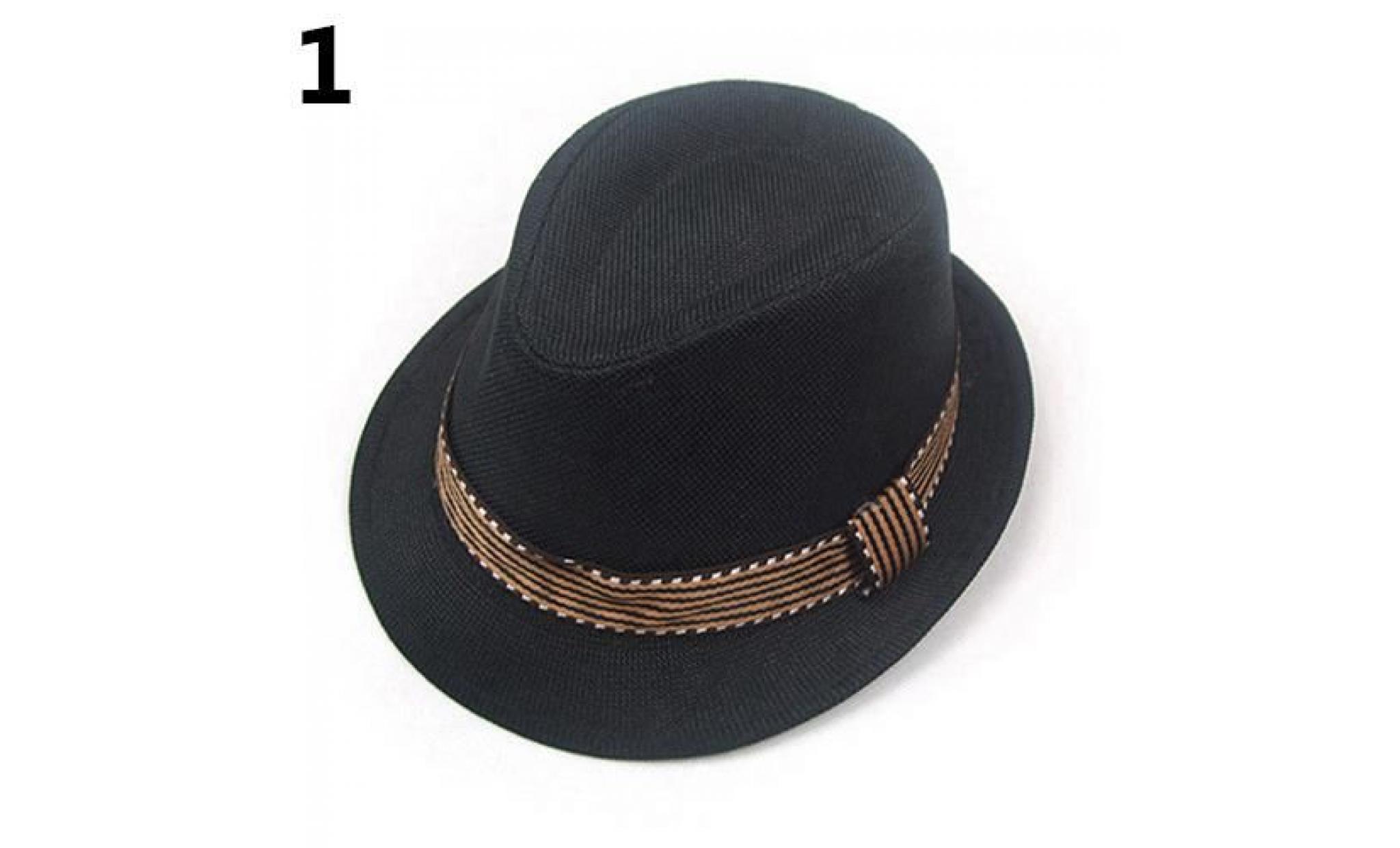 chapeau de chapeau à bord court et à la mode pour jazz jazz tendance pour enfants unisexes fedora hat noir