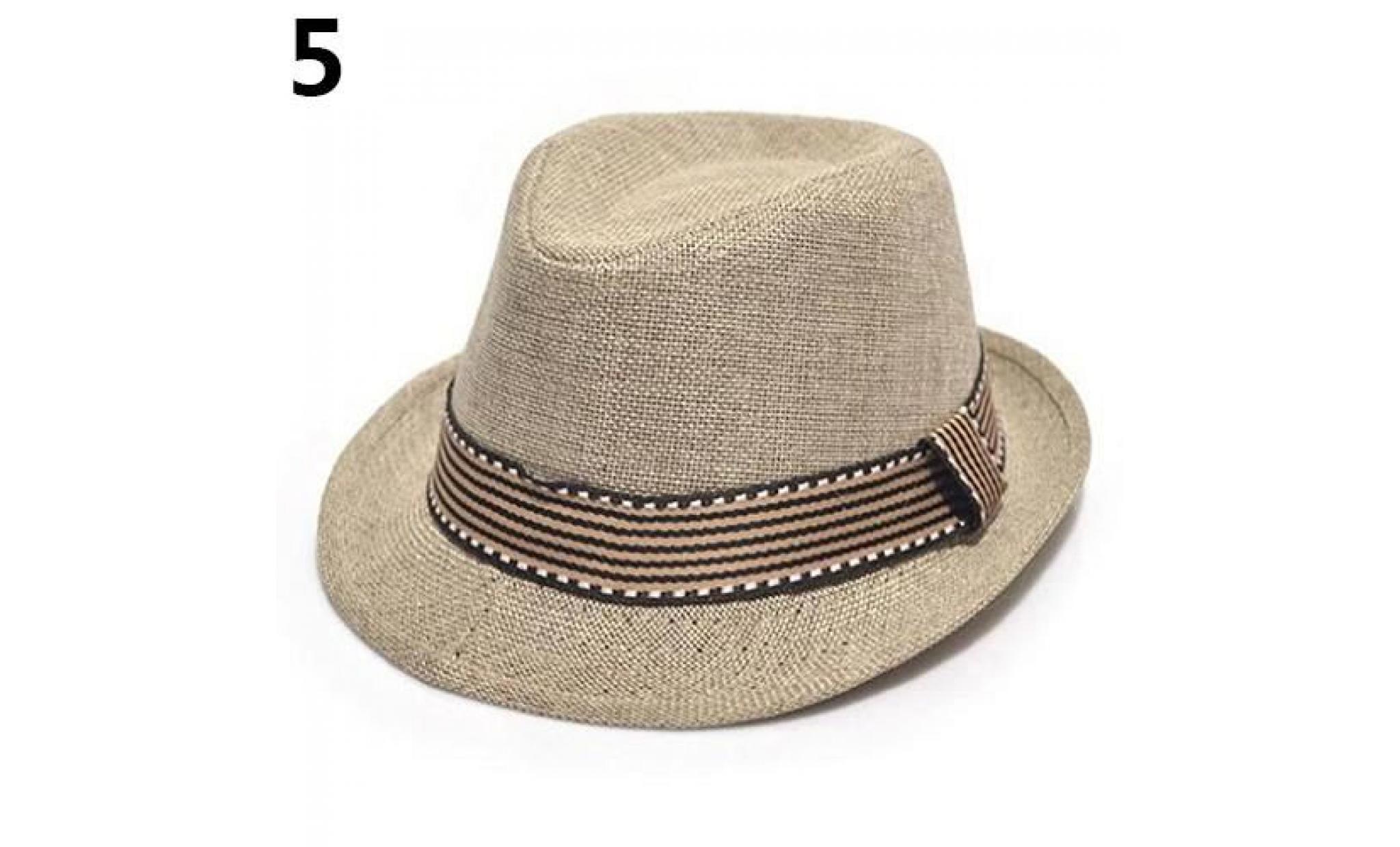 chapeau de chapeau de bord court bord de la tendance jazz jazz de la mode pour enfants unisexes fedora hat khaki
