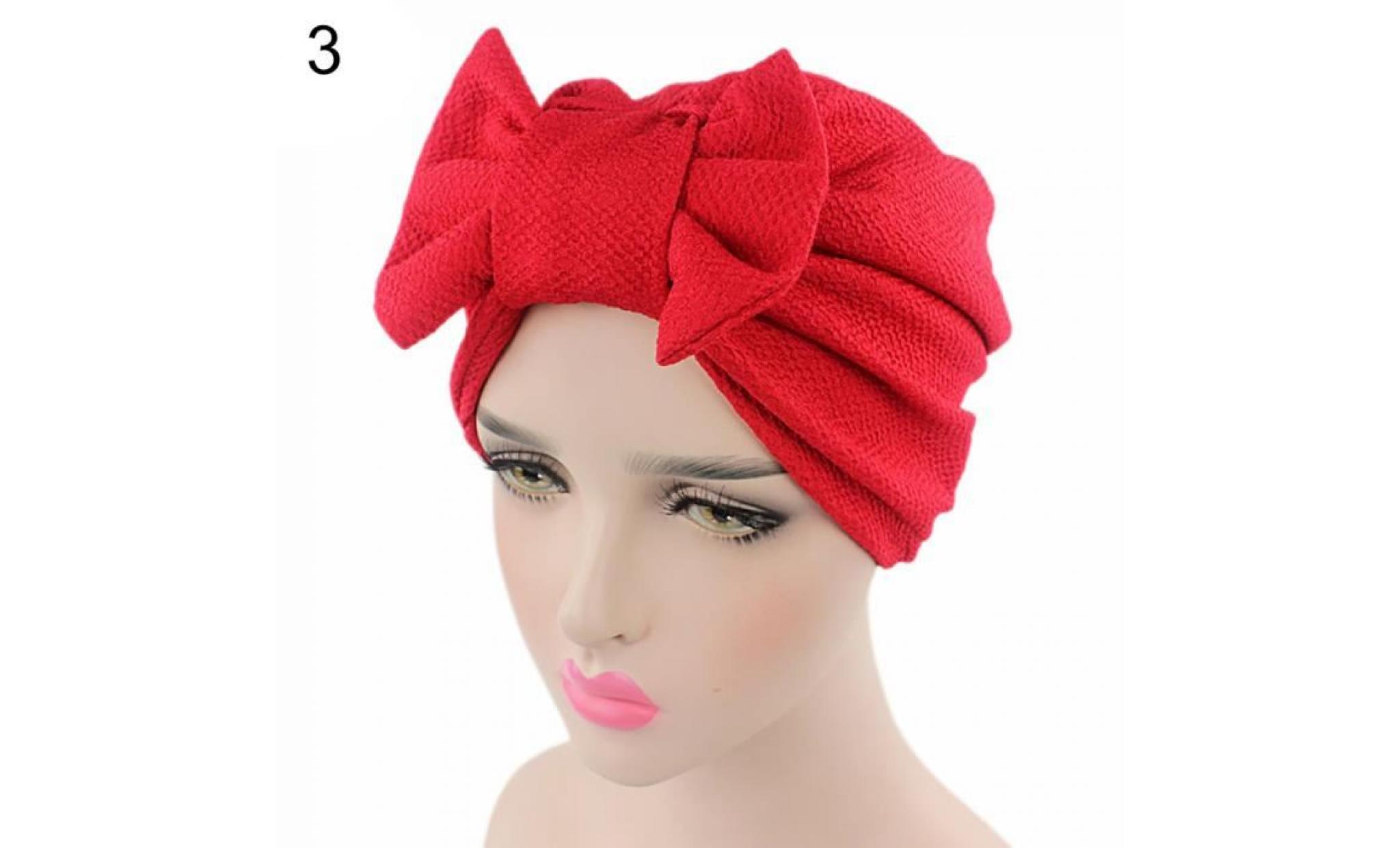 chapeau de chimio pour le cancer du turban extensible pour femmes bonnet hjab à serre tête plissé