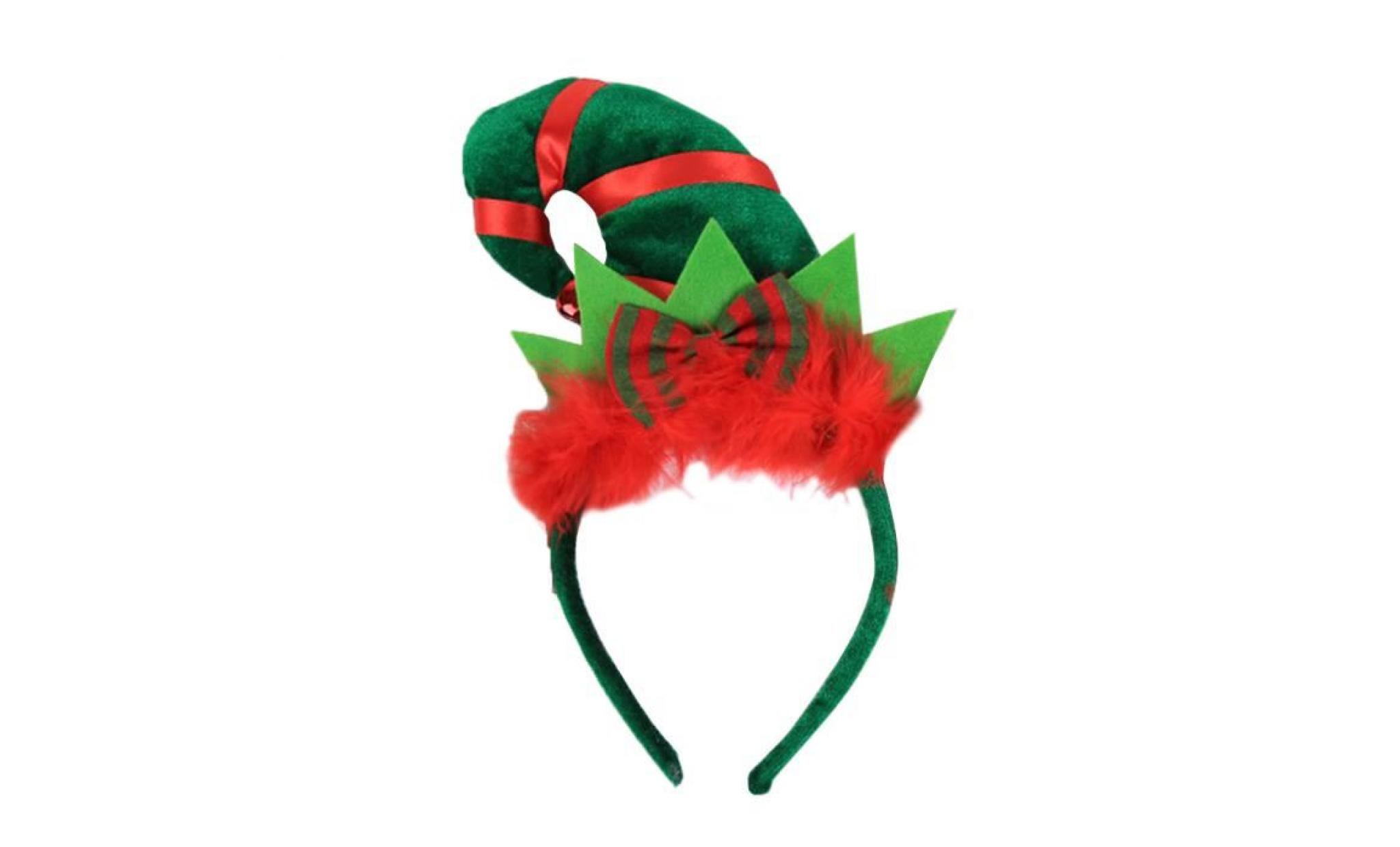 chapeau de noël de vacances elf bandeau bowknot cerceau de cheveux parti costume chapeau cadeau sans oreille
