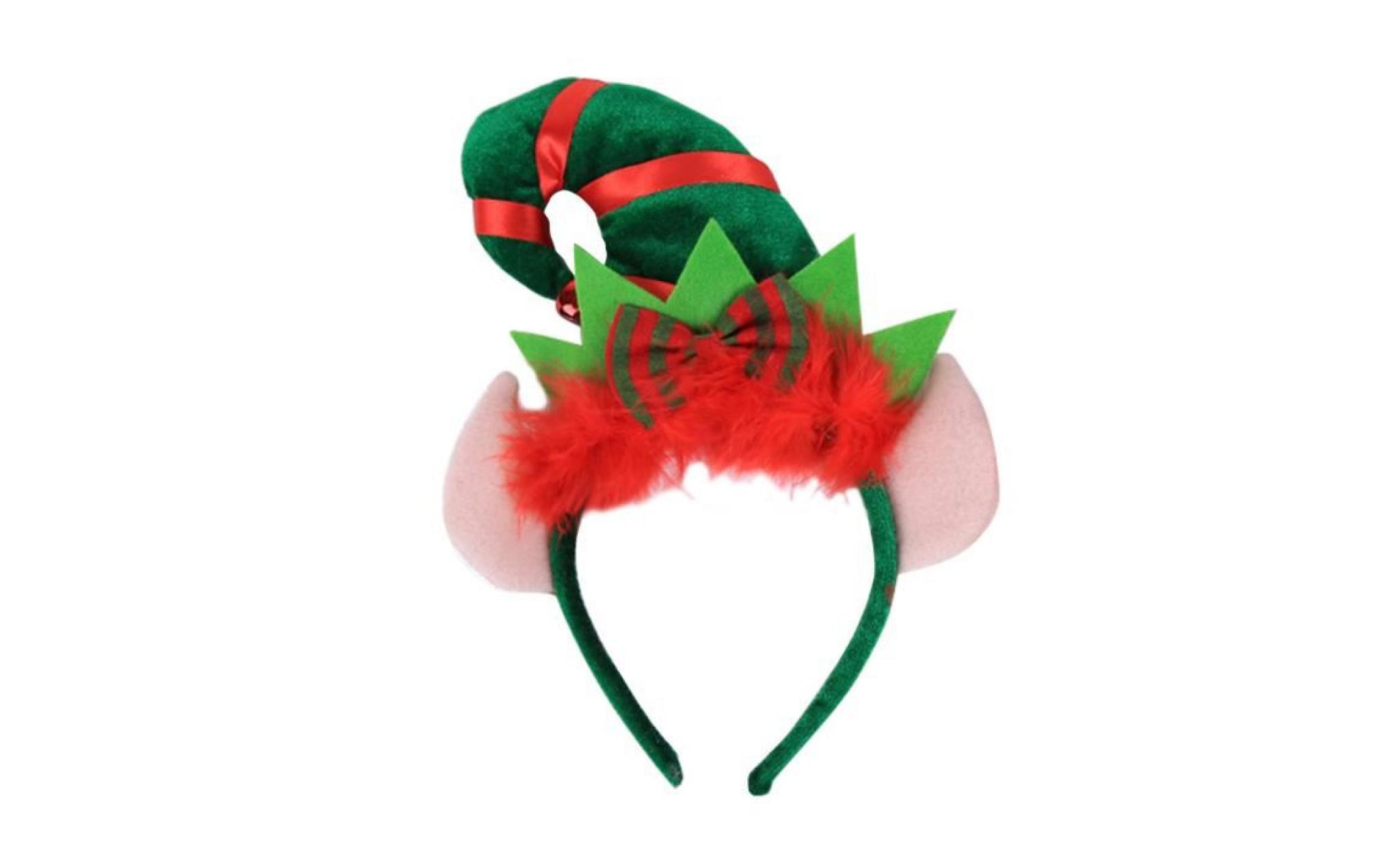 chapeau de noël de vacances elf bandeau bowknot cheveux cerceau partie costume chapeau cadeau avec l'oreille #