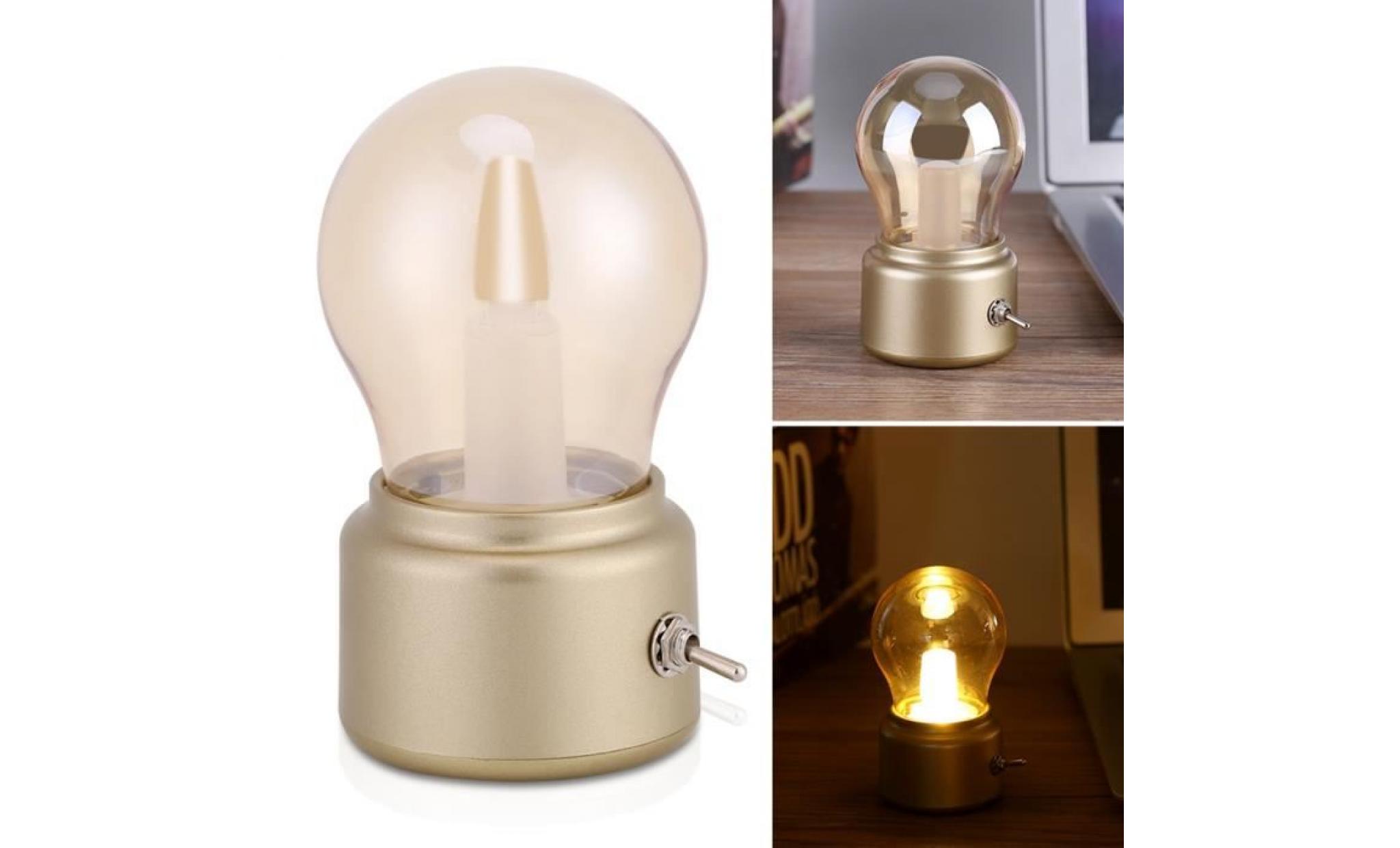 charge de la lumière de nuit lampe rétro rechargeable créative de bureau de rétro éclairage   or