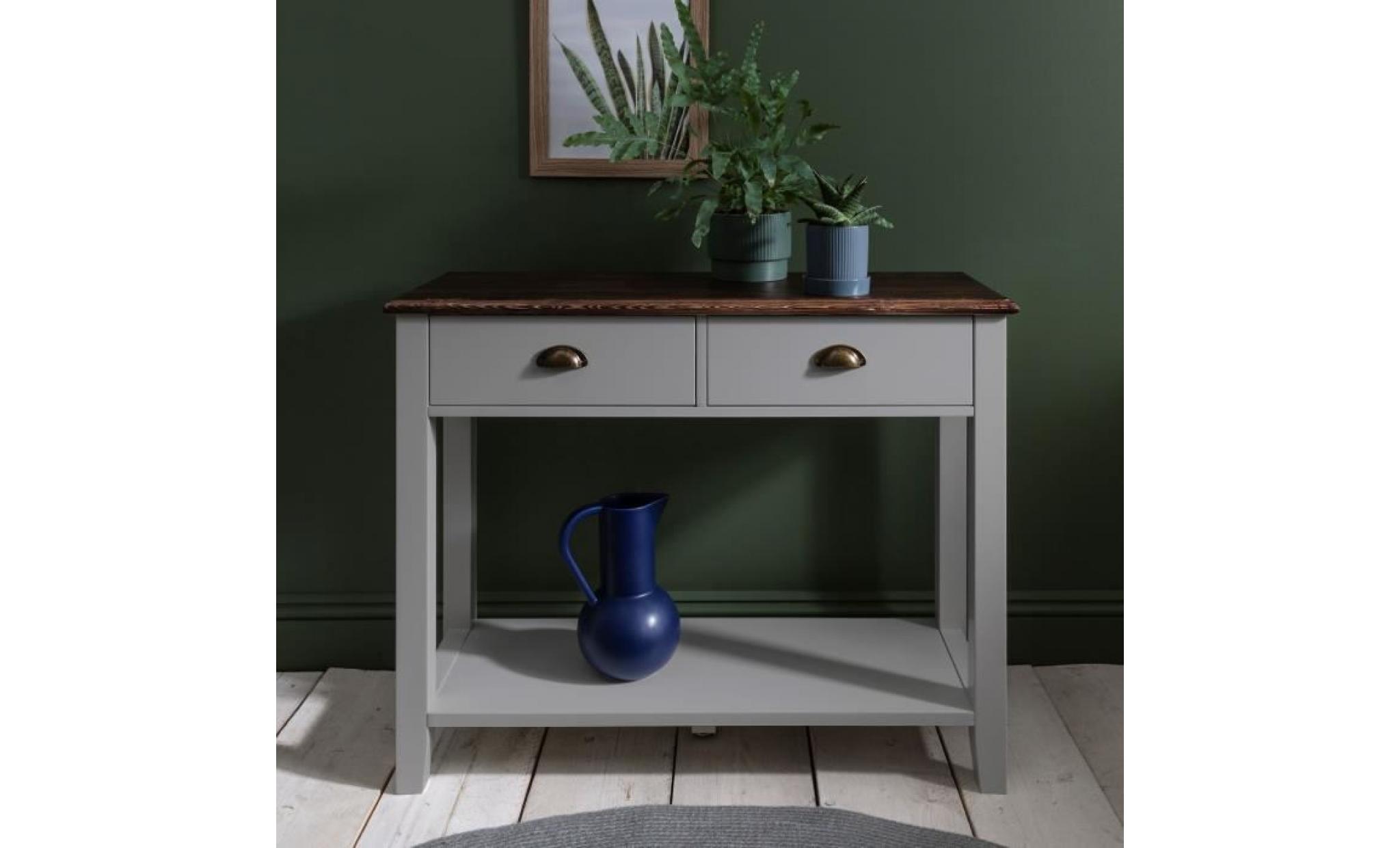 chatsworth table console gris