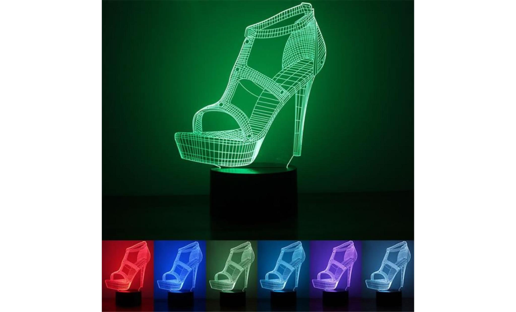chaussures led 3d night light lampes illusion optique 3d 7 couleurs pour la maison_led1549