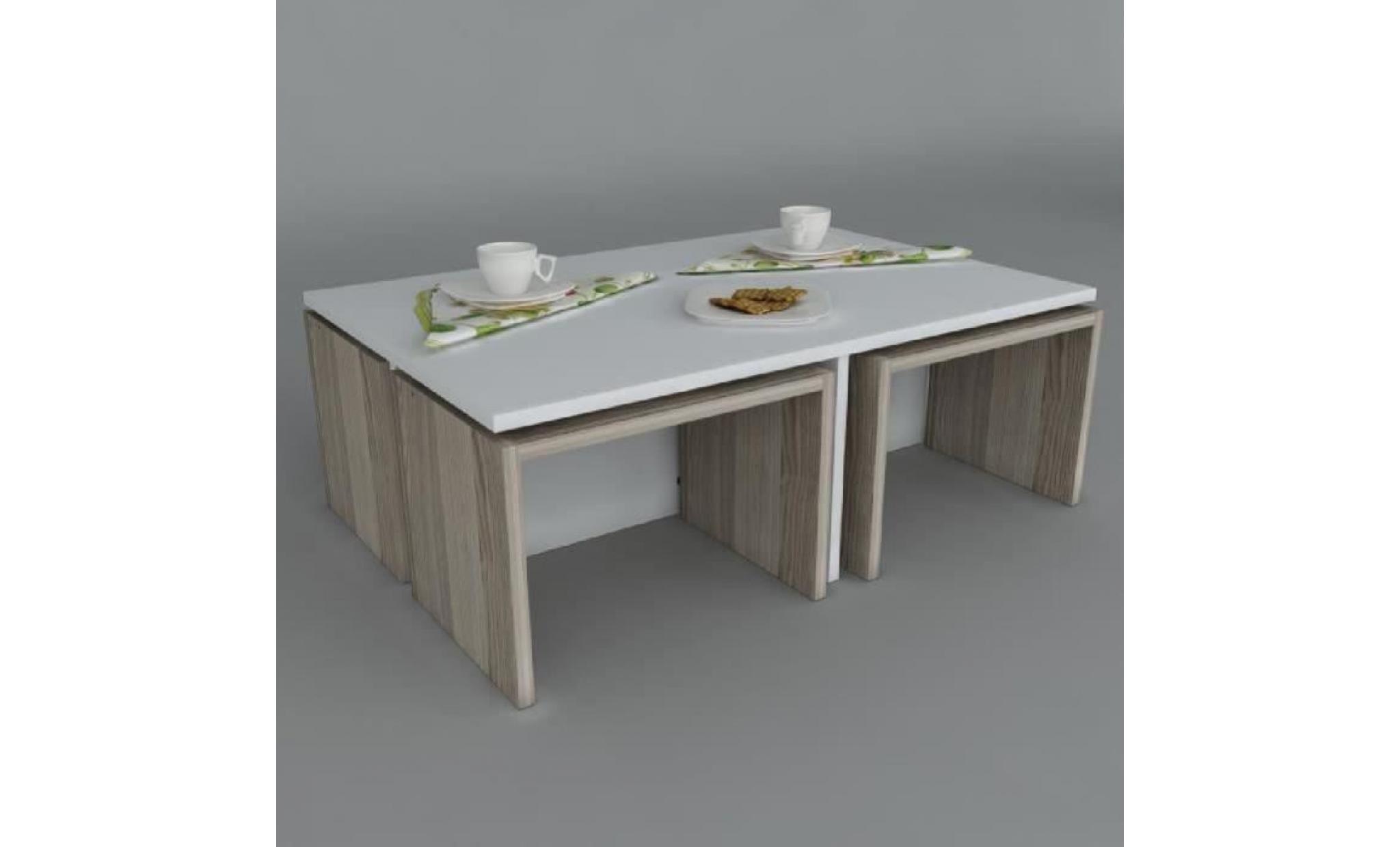 chest table basse blance   cordoba 90x60x32cm pas cher
