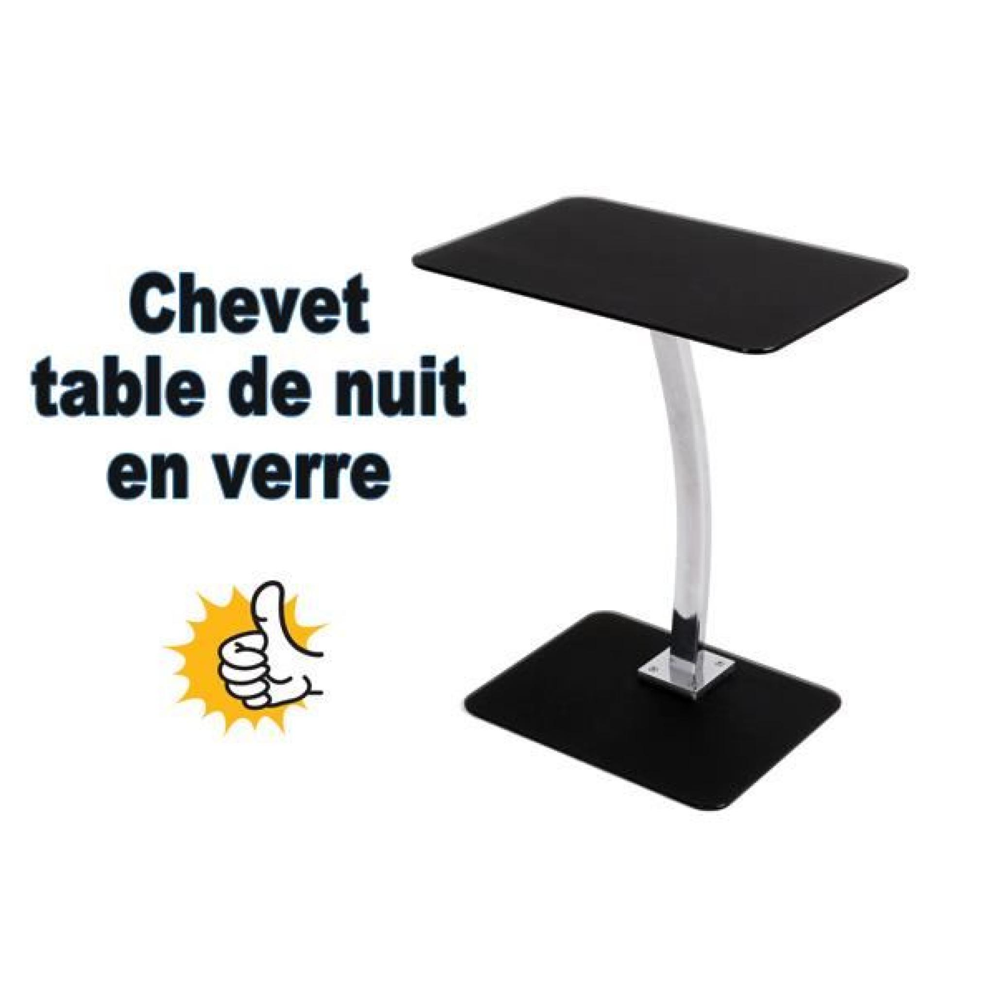 Chevet en Verre trempé table de nuit design