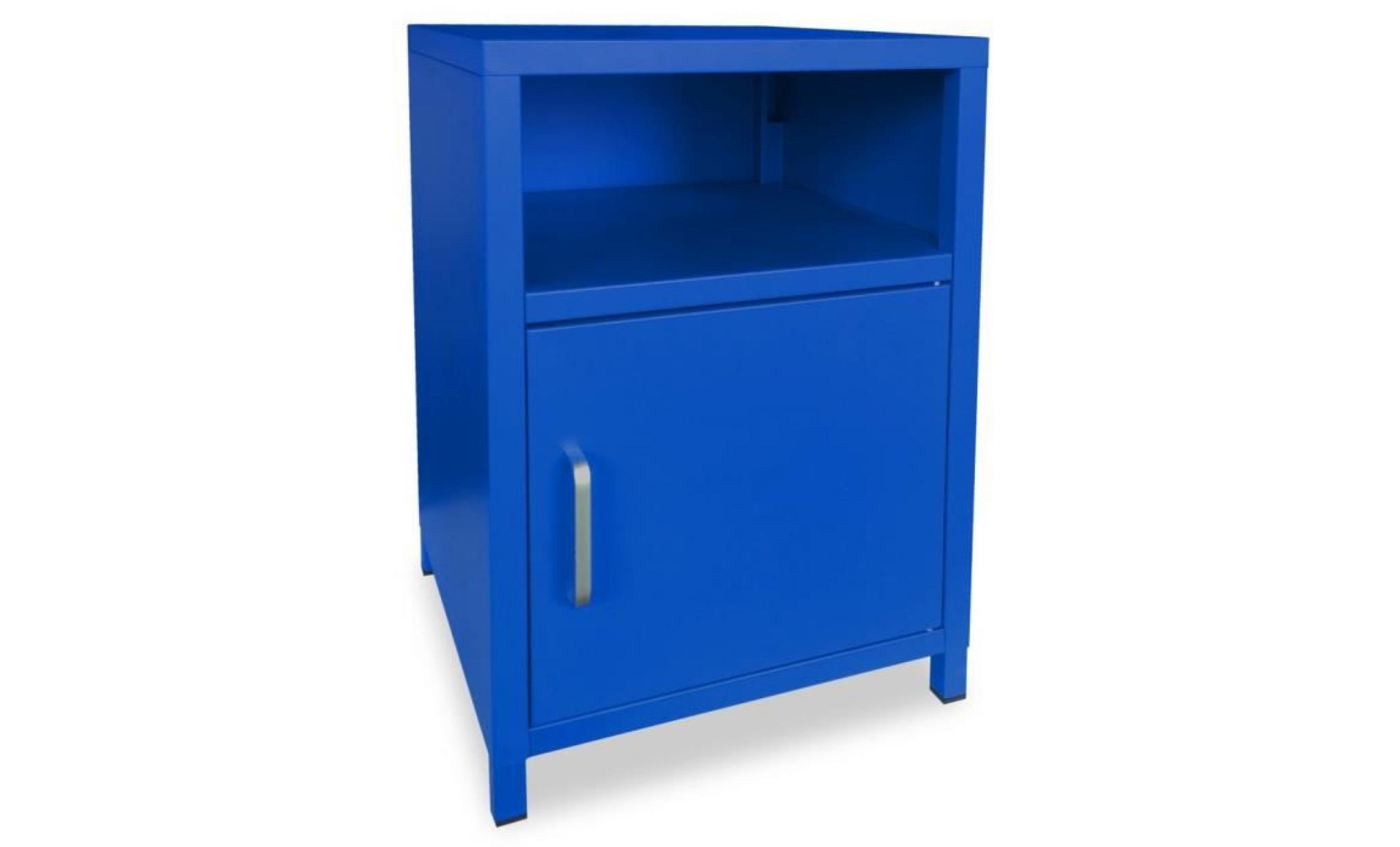 chevet   table de chevet   table de nuit   meuble de chevet   armoire de chevet 35 x 35 x 51 cm bleu pas cher