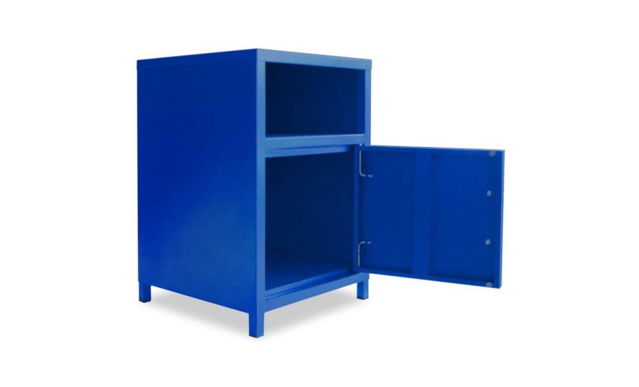 chevet   table de chevet   table de nuit   meuble de chevet   armoire de chevet 35 x 35 x 51 cm bleu pas cher