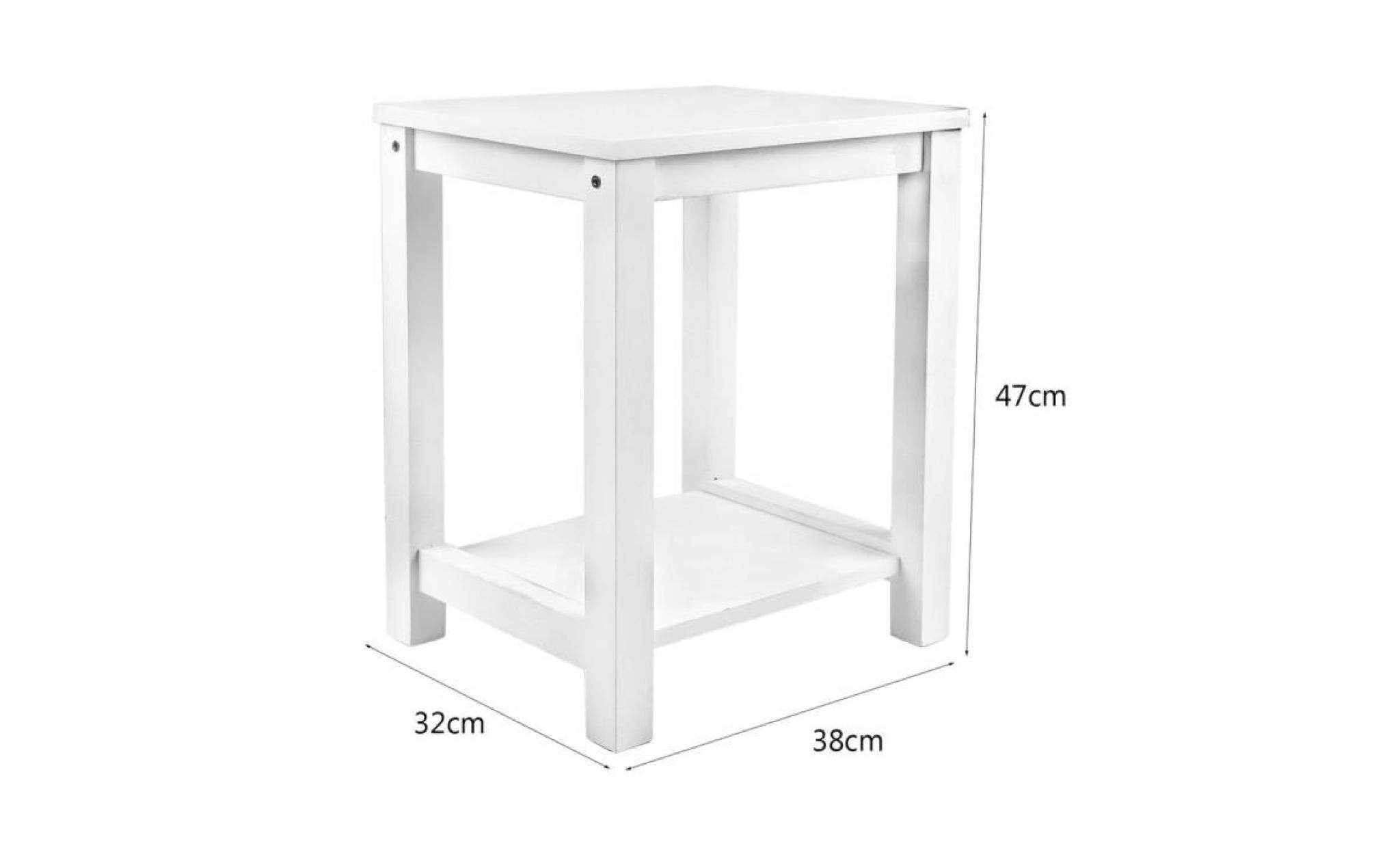 chevet table en pin blanc mini 38cm(largeur)*32cm(profondeur)*47cm(hauteur) table basse de thé de café pas cher