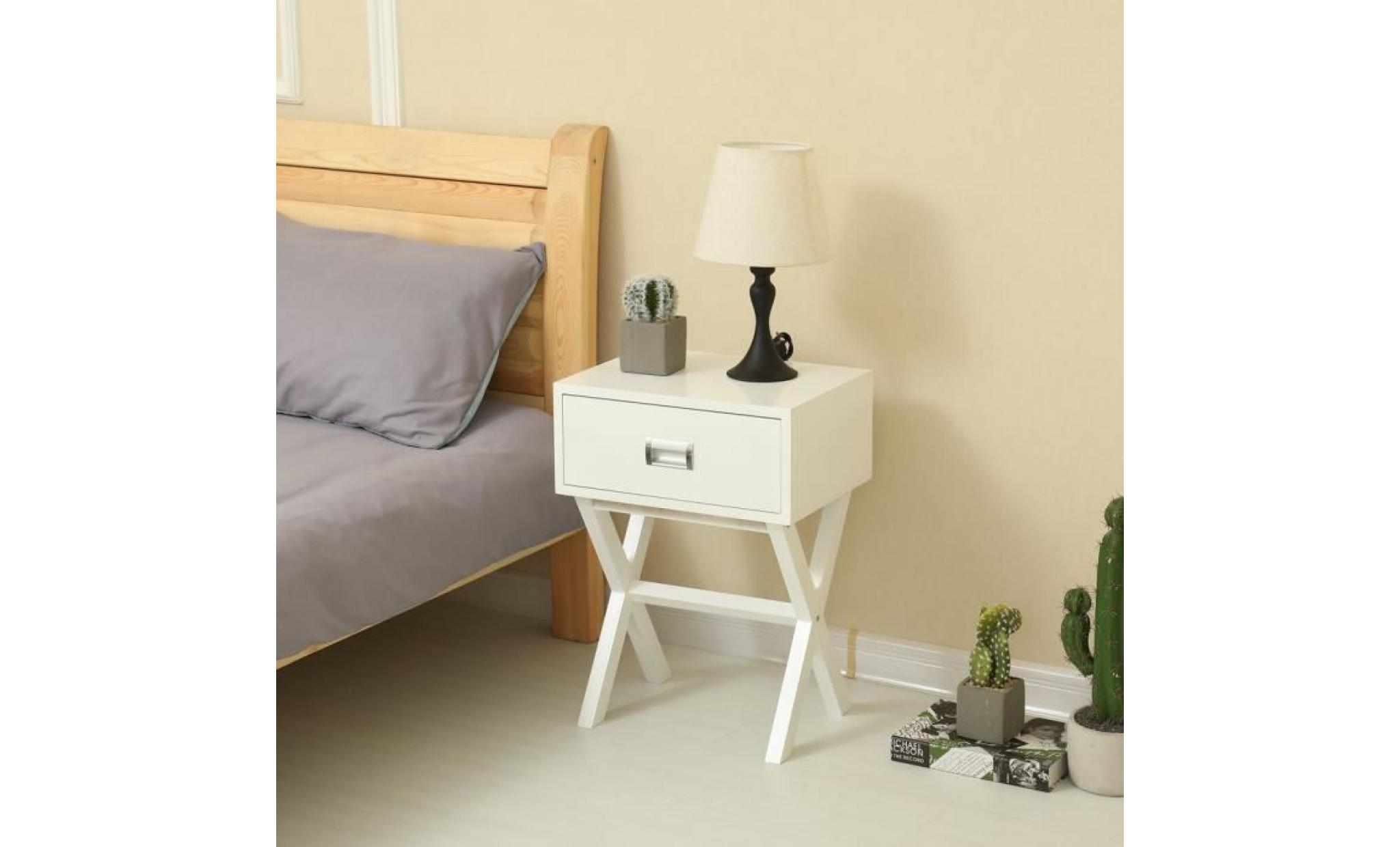 chevet table rangement 1 tiroir meubles de chambre blanc modern design