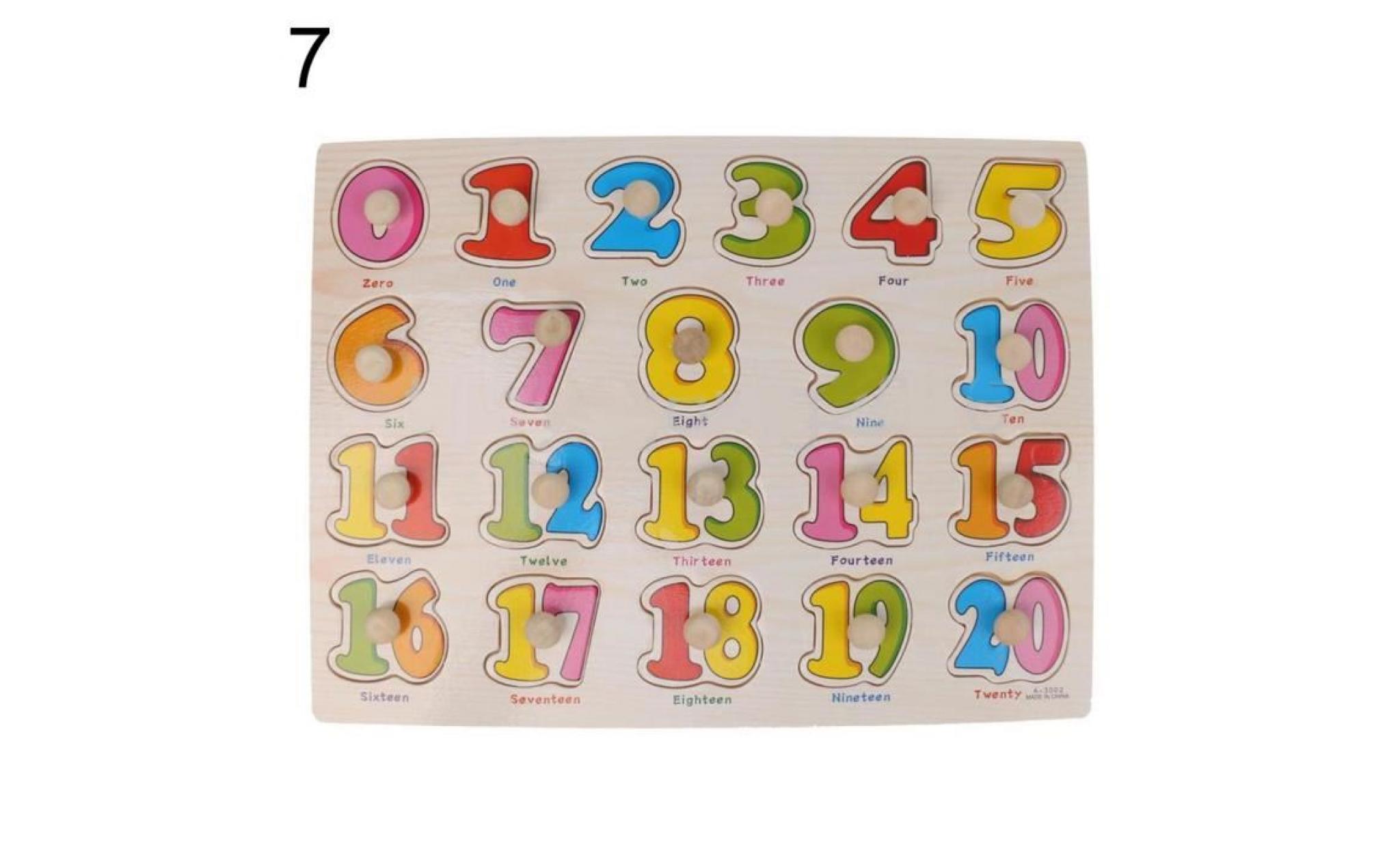 chiffres alphabet piquet en bois casse têtes bébé enfant en bas âge préscolaire jouet Éducatif cadeau numéros