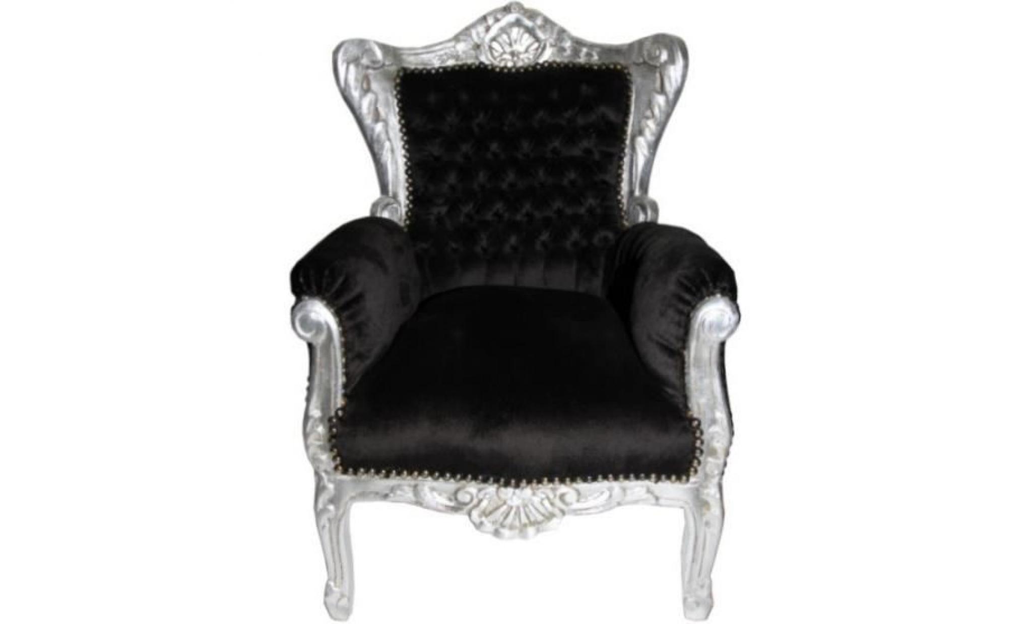 children baroque armchair black / silver