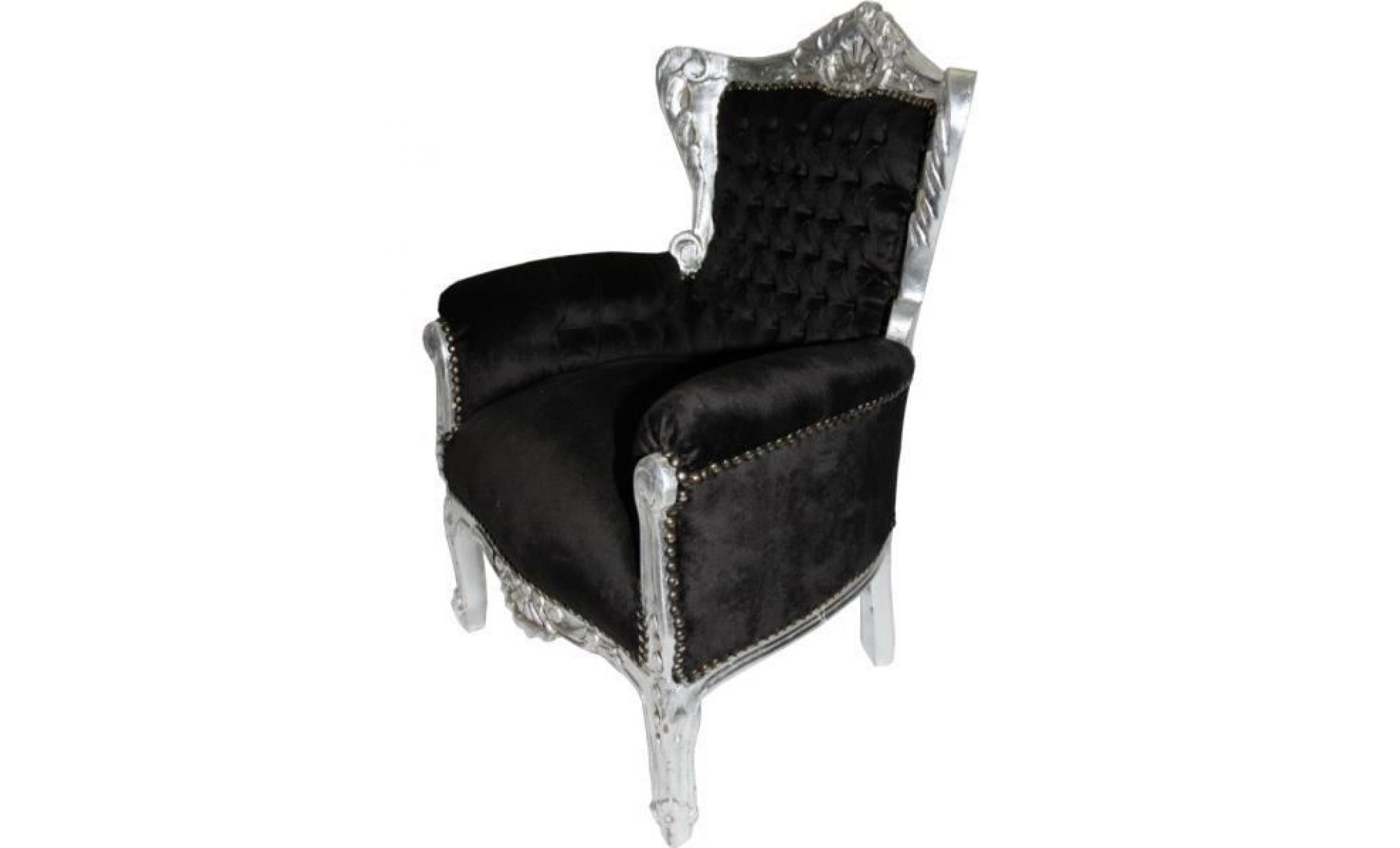 children baroque armchair black / silver pas cher